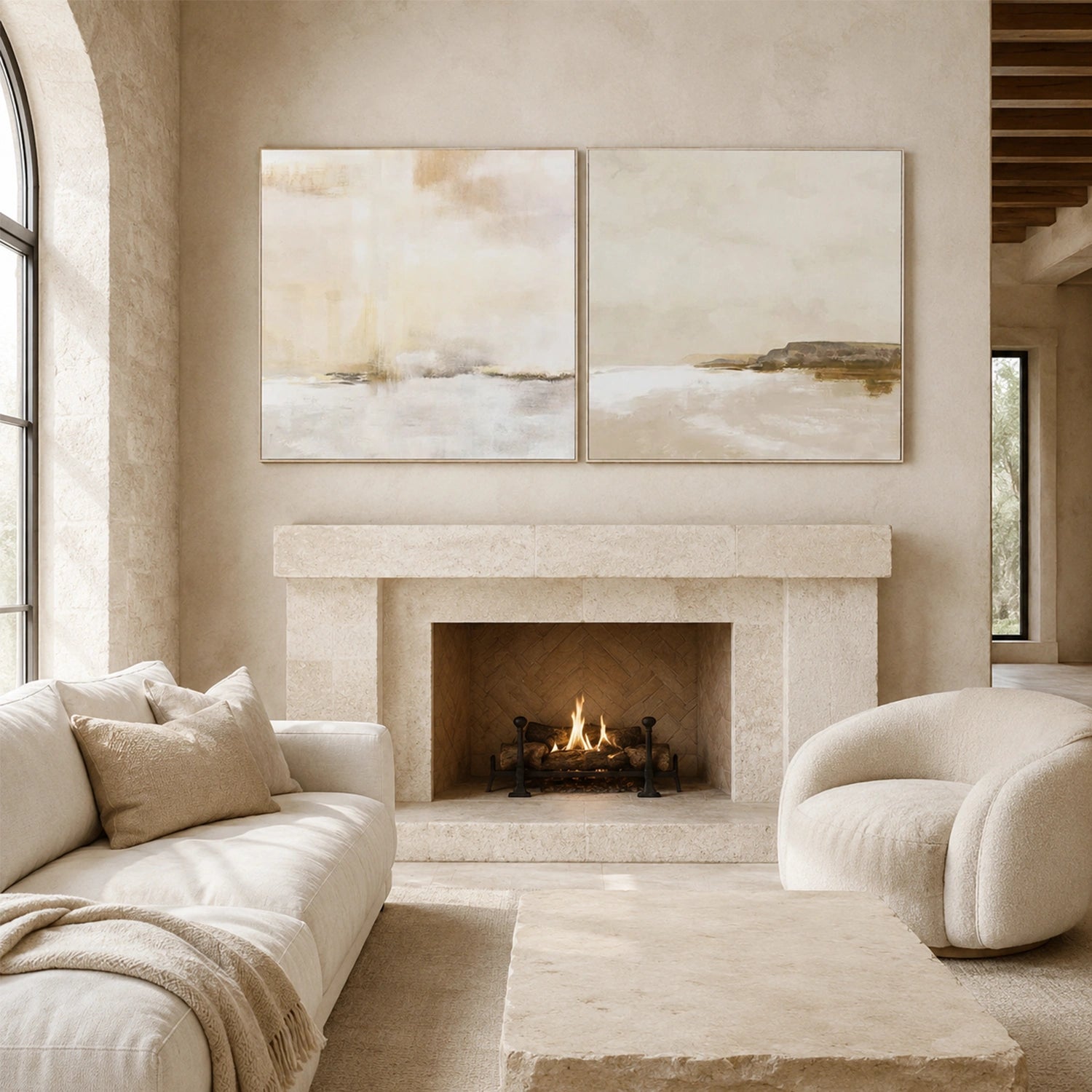 Ocean And Sky Abstract Wall Art Set of 2 #OS198