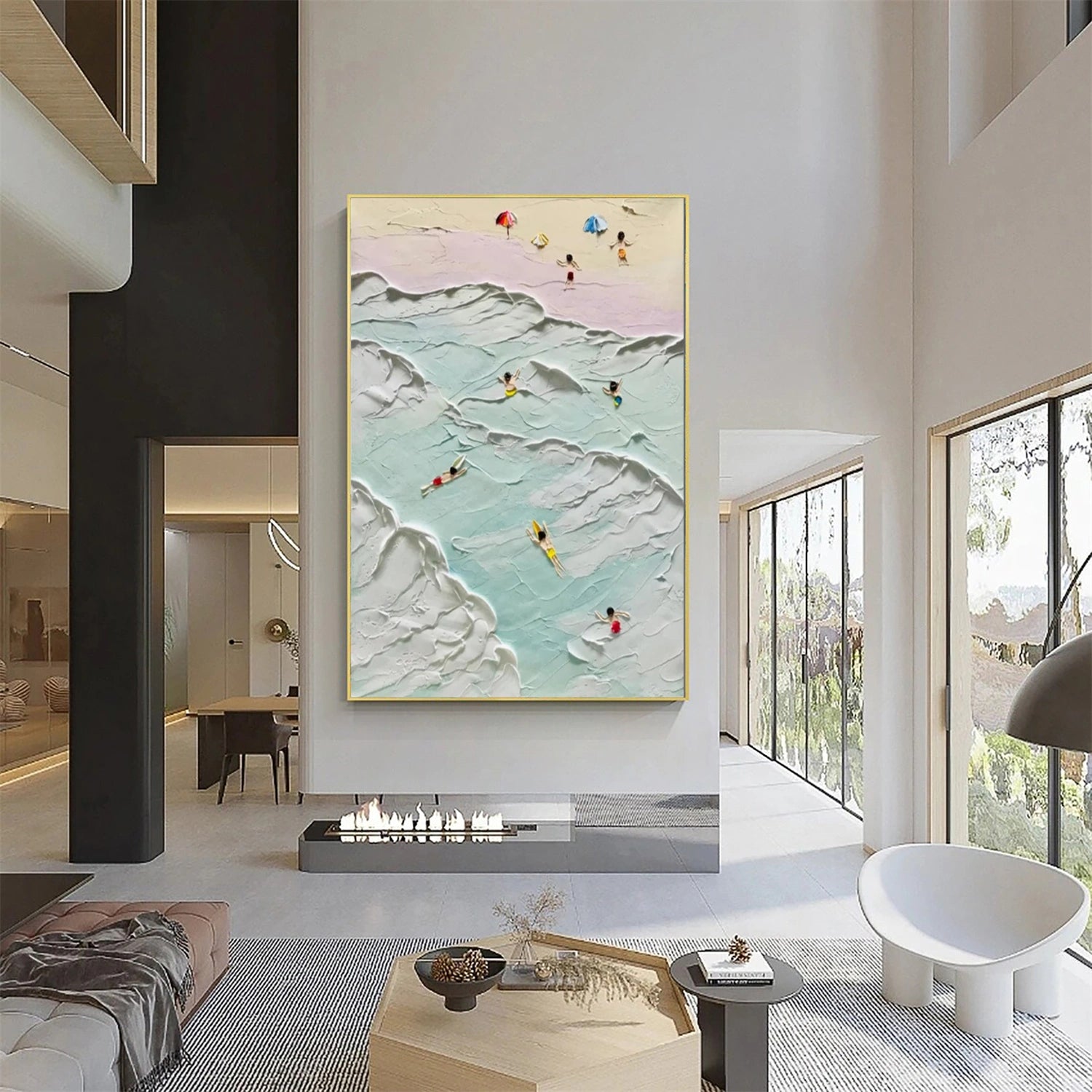 Surfing Sport Textured Wall Art #MS016