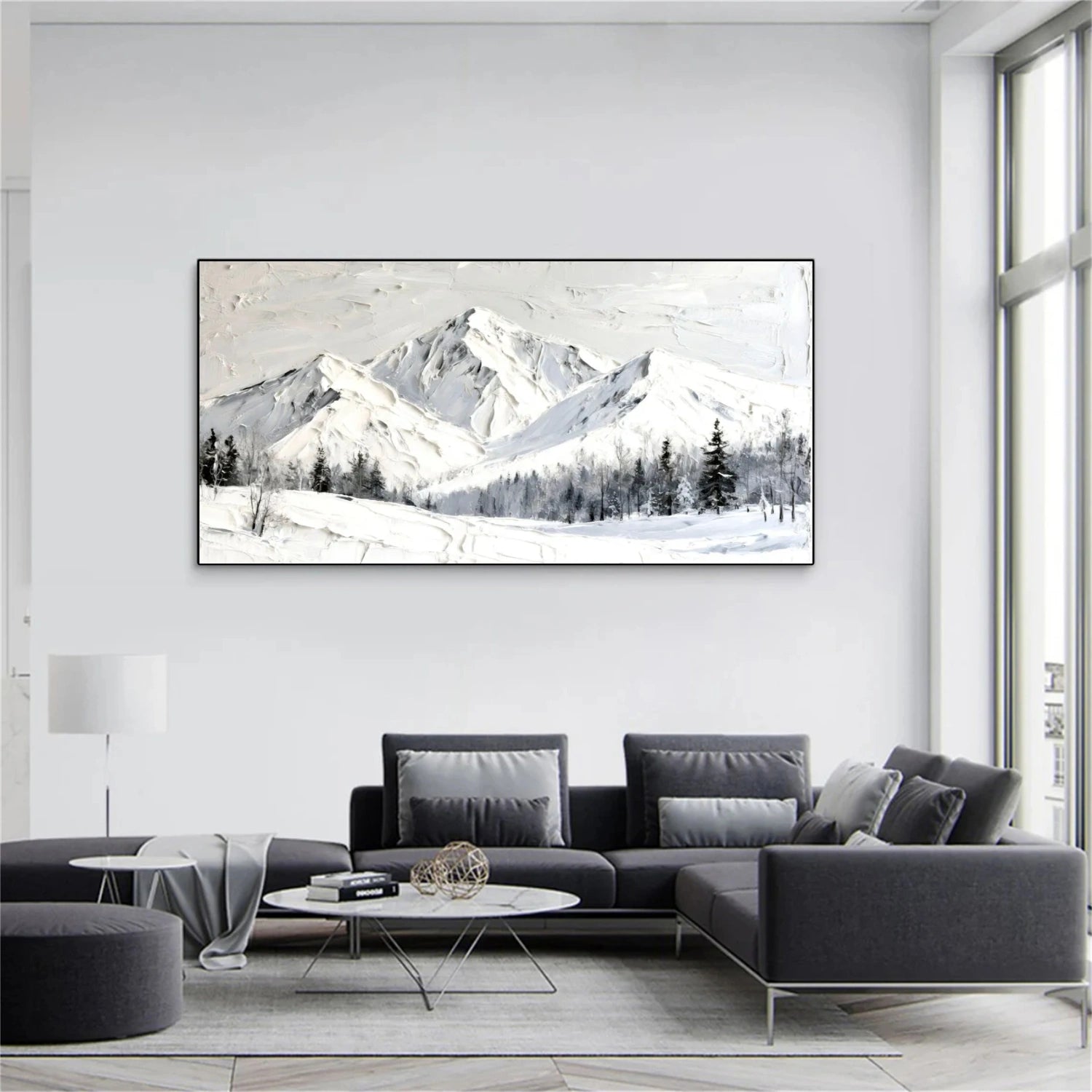 Minimalist Mountain Textured Canvas Art #MO024