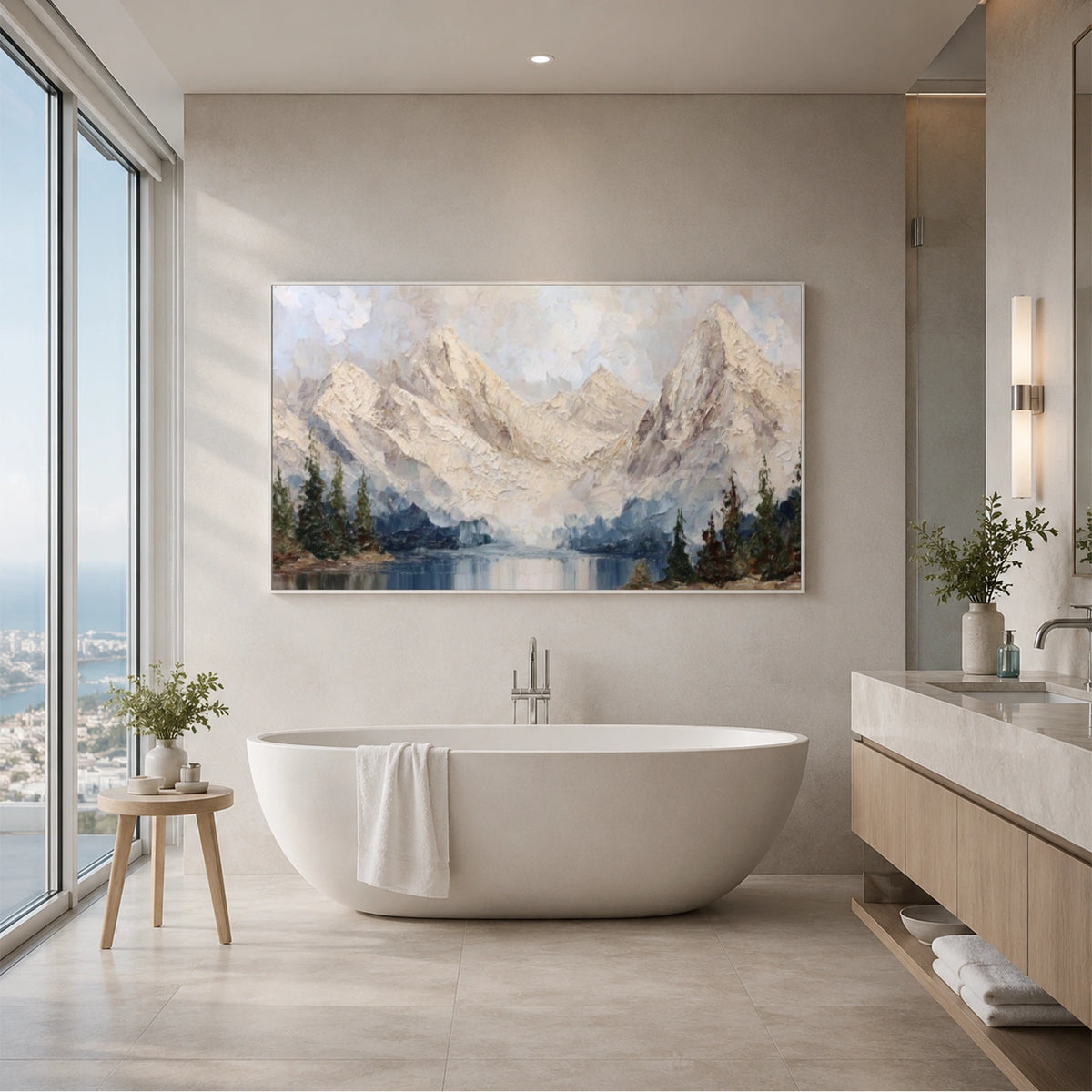 Abstract Mountain Textured Canvas Art #MO087