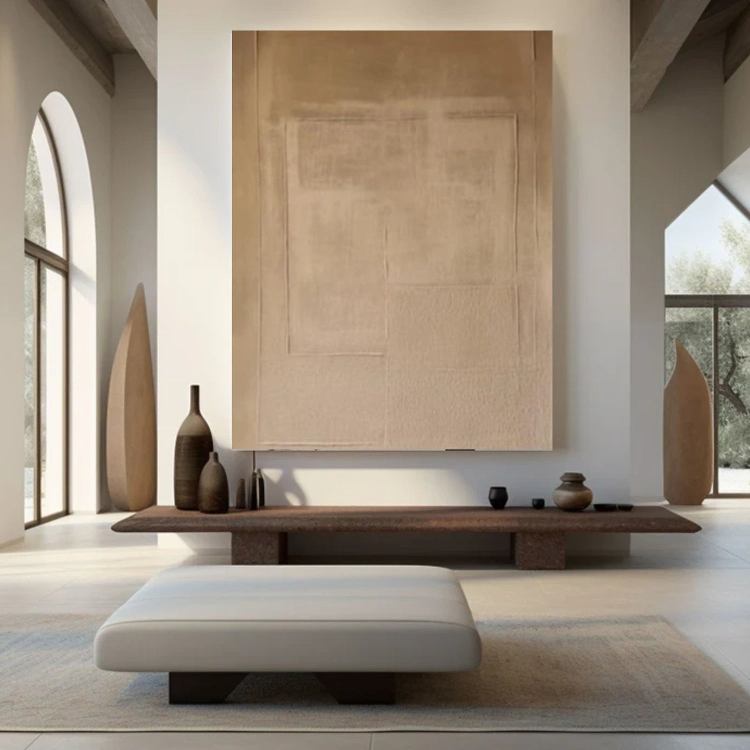 Beige and Brown Wabi Sabi Canvas Art #WS111