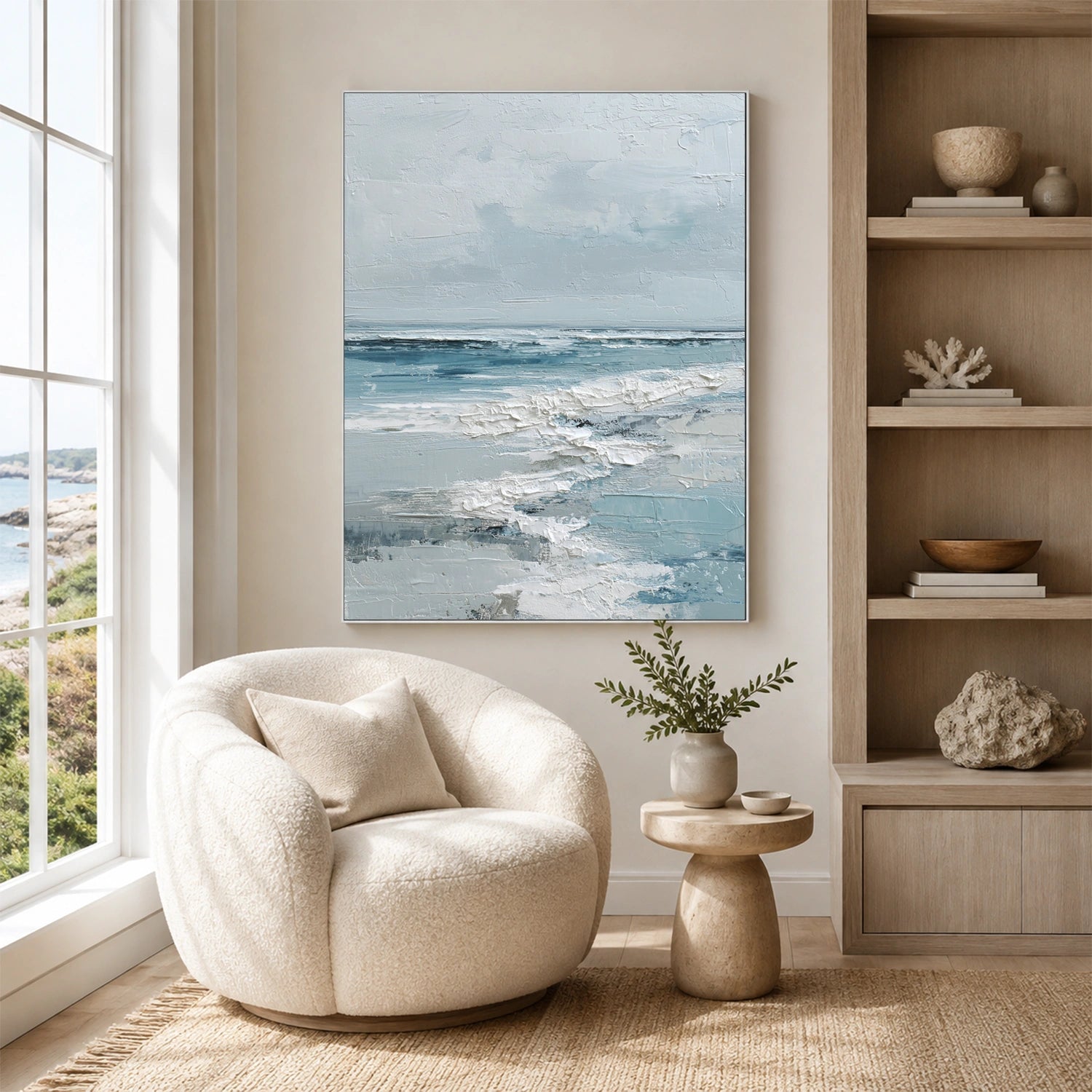Ocean And Sky Abstract Textured Wall Art #OS189