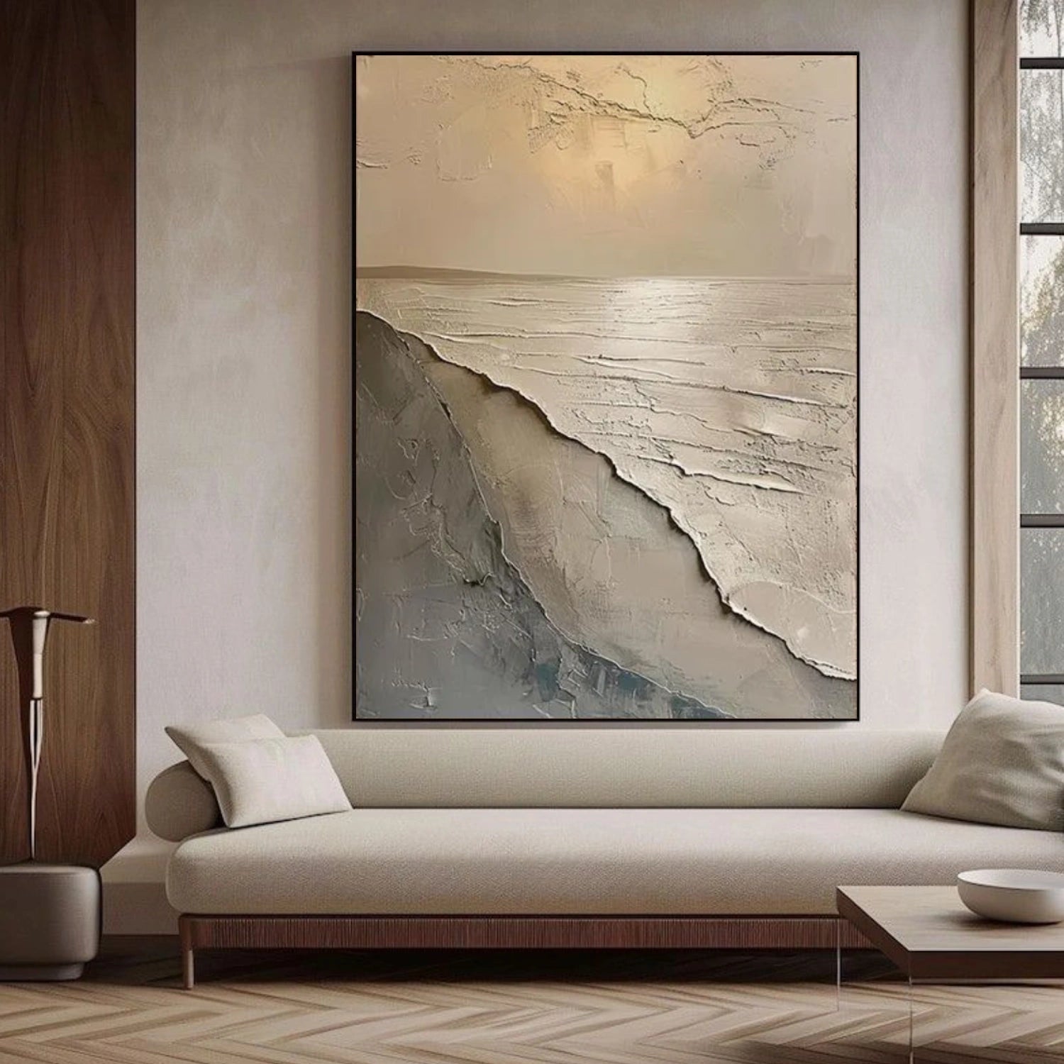 Ocean And Sky Abstract Textured Wall Art #OS075
