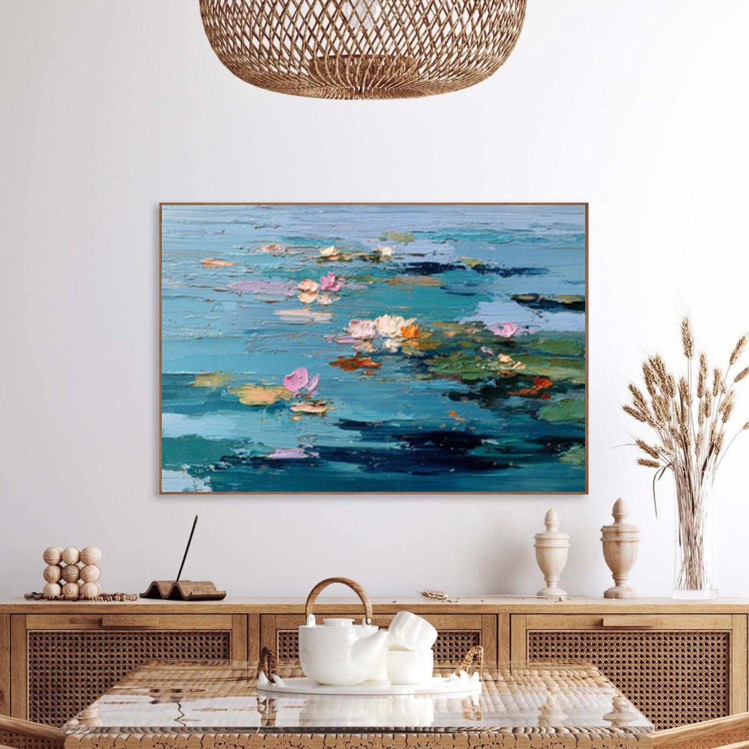Flower And Tree Textured Painting Canvas #FT010