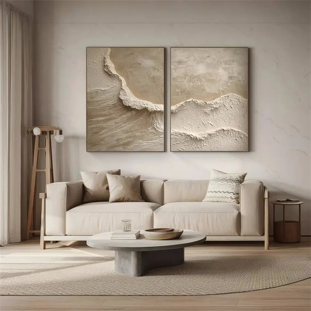 Ocean Textured Painting Canvas Set of 2 #OS017