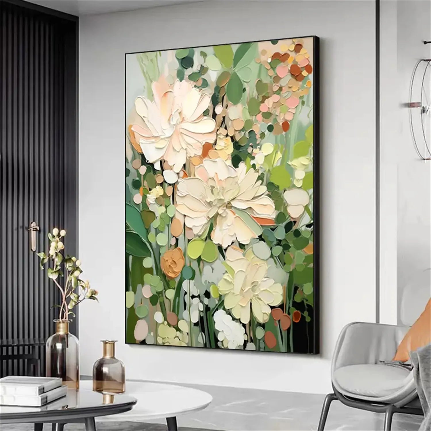 Colorful Flower Textured Painting Canvas #FP014