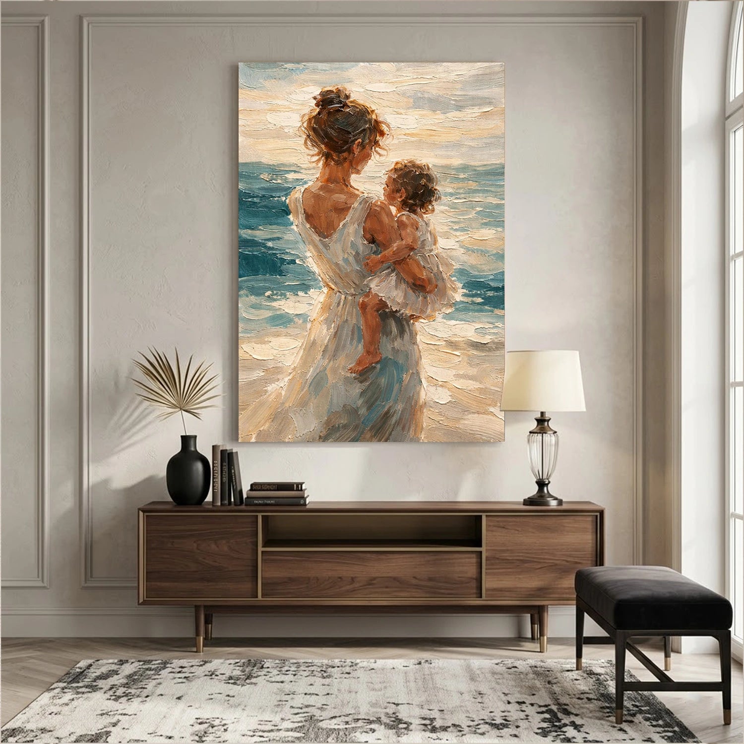Abstract Portrait Textured Canvas Art #AE156