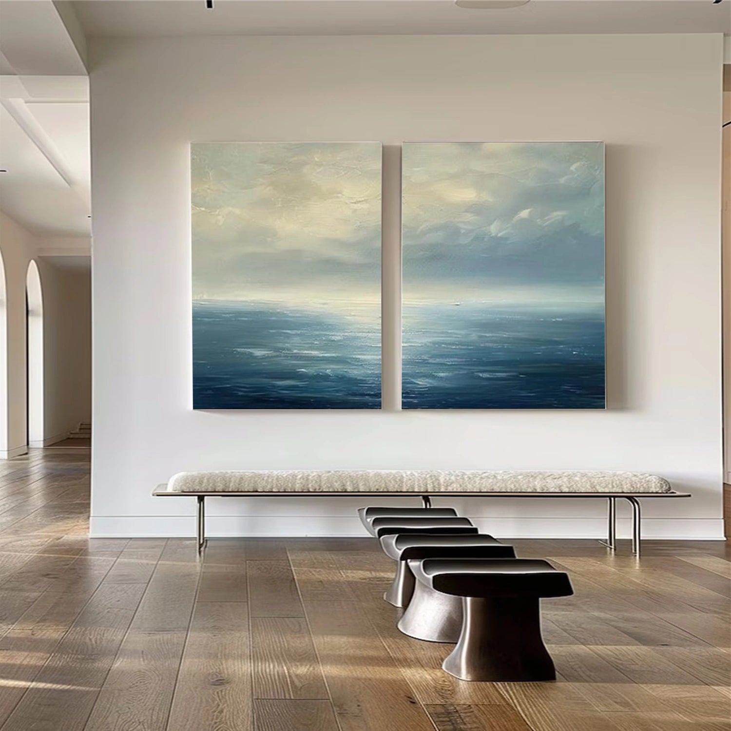 Ocean And Sky Abstract Wall Art Set of 2 #OS121