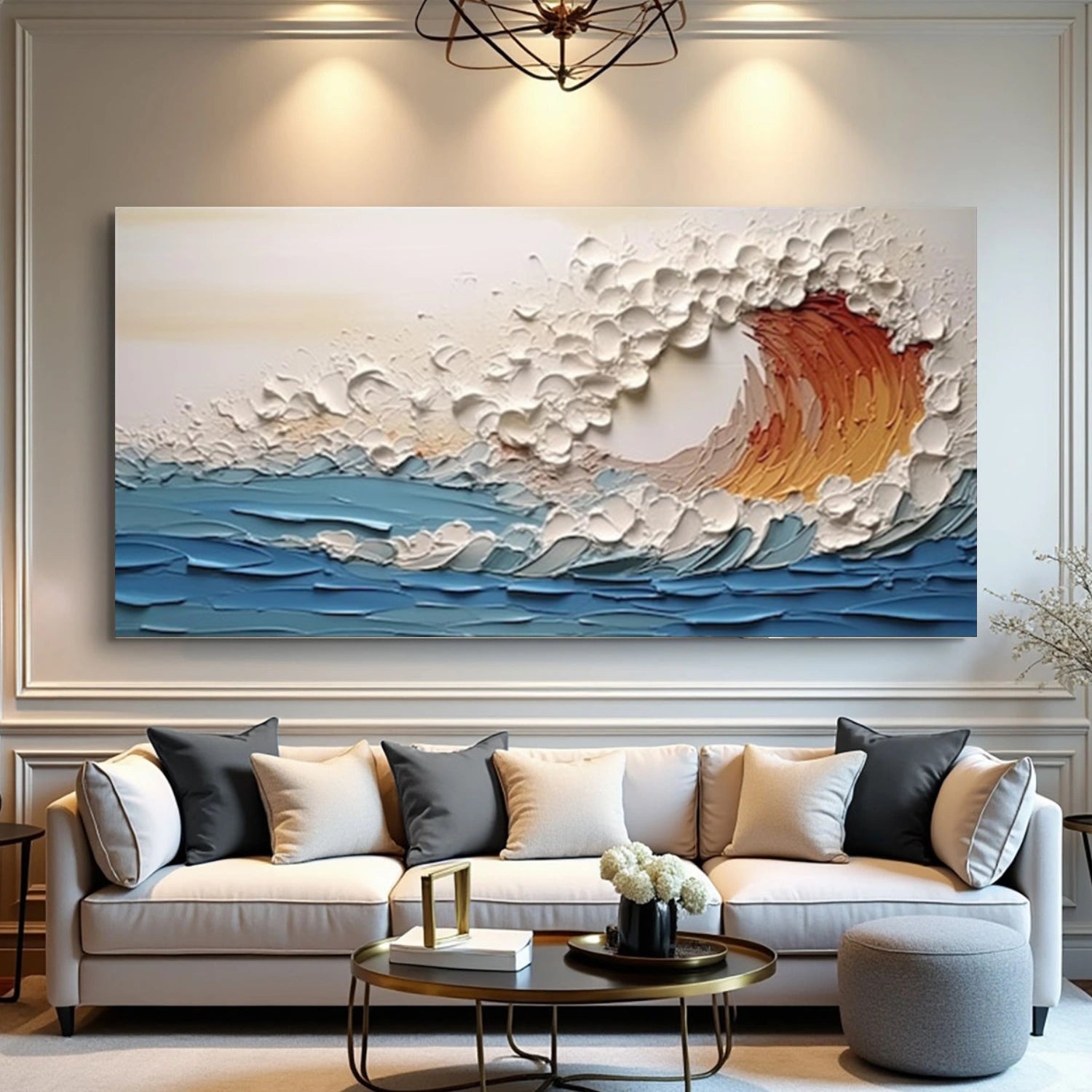 Ocean And Sky Abstract Textured Wall Art #OS114