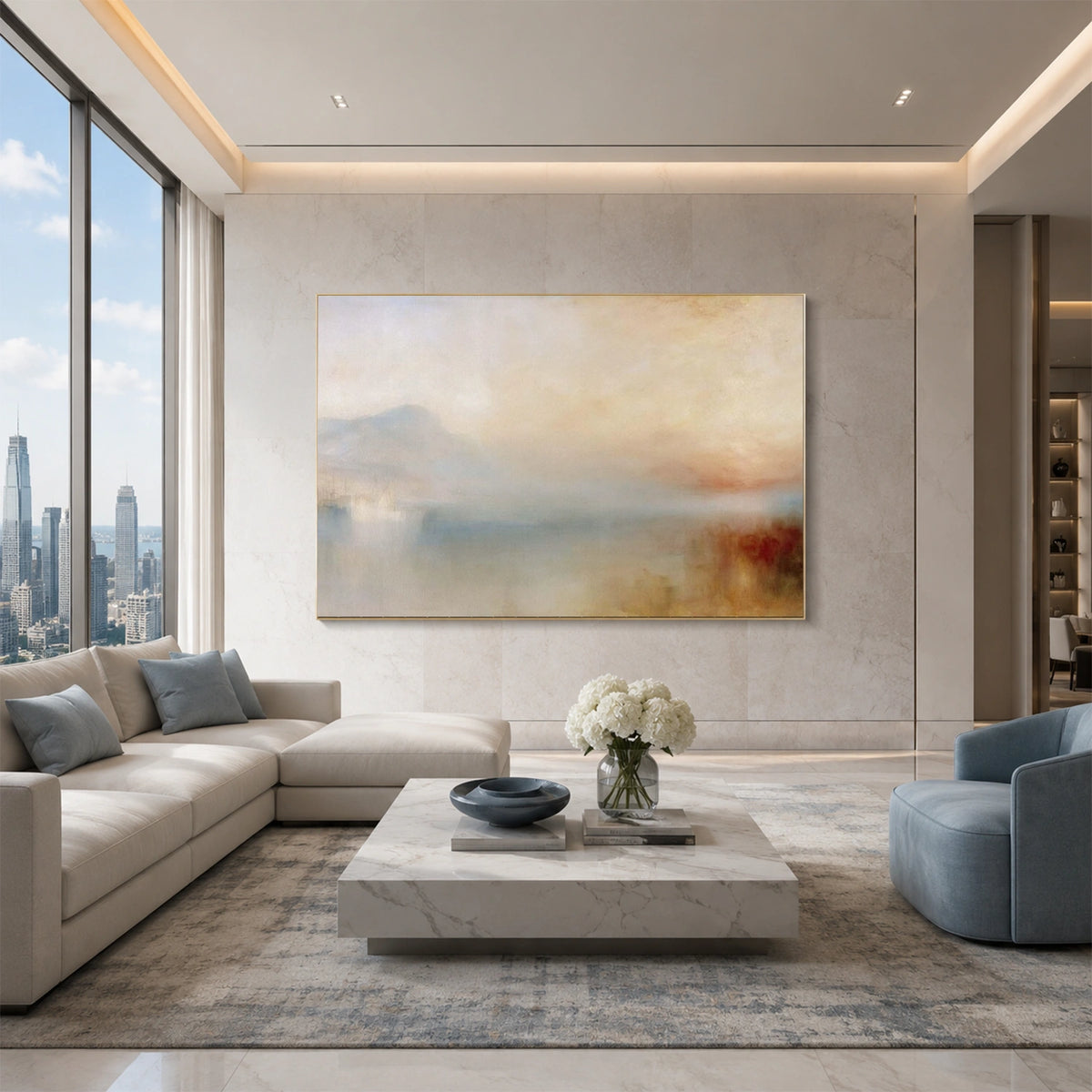 Ocean And Sky Abstract Wall Art #OS246