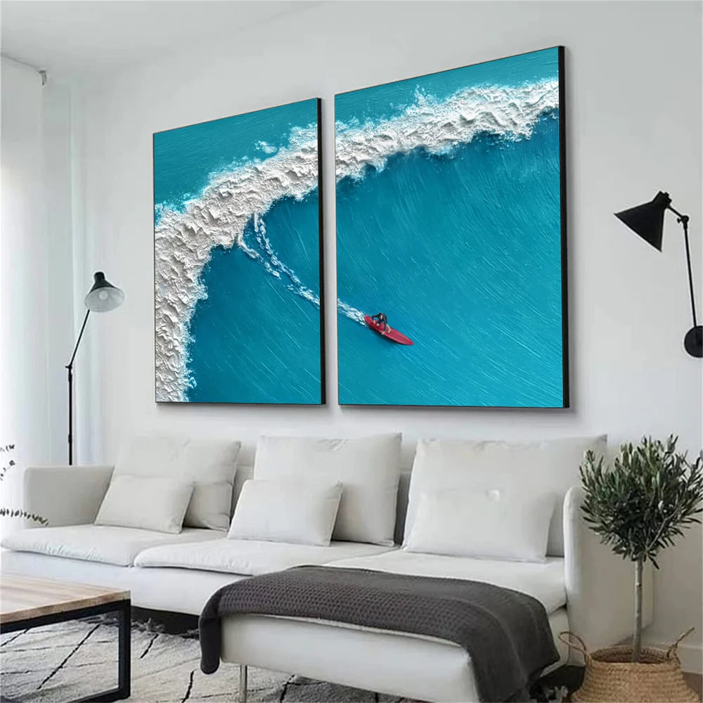 Surfing Sport Textured Wall Art Set of 2 #MS030