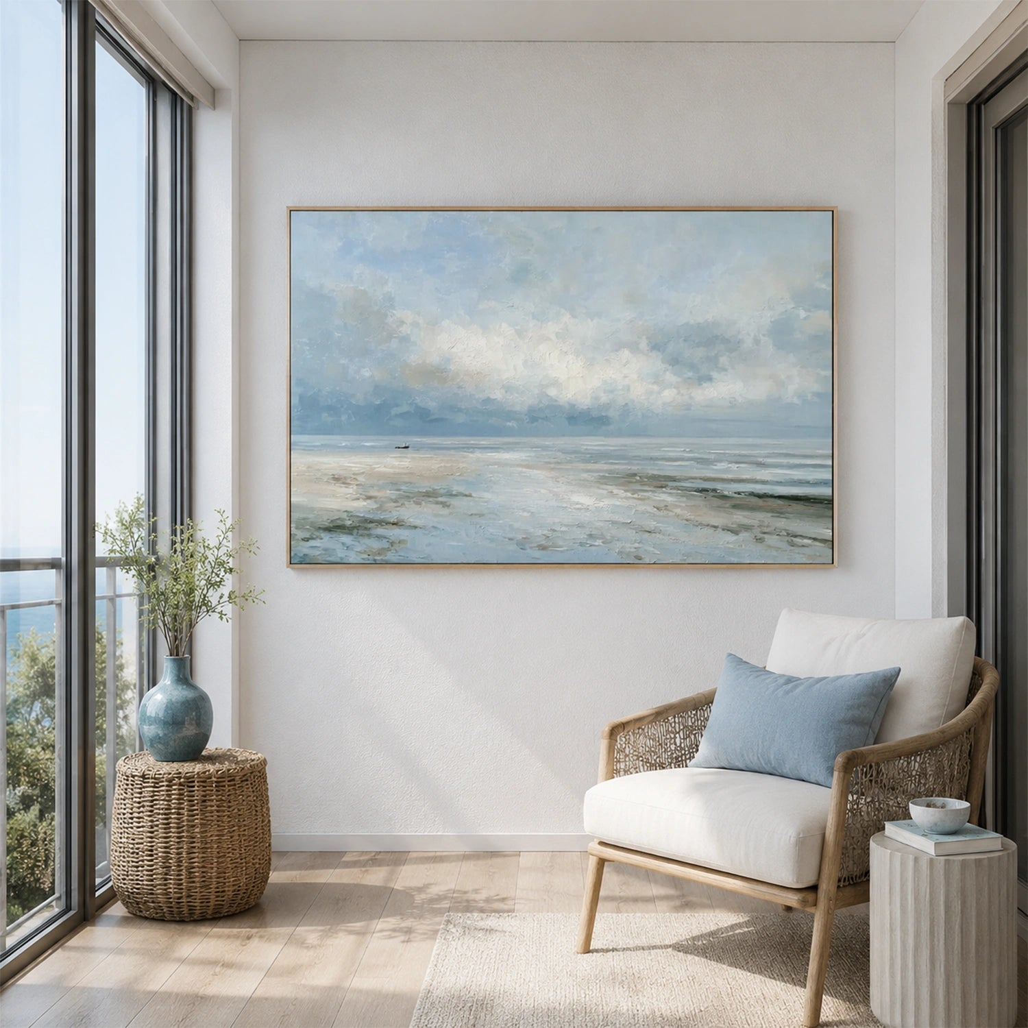 Ocean And Sky Abstract Textured Wall Art #OS182
