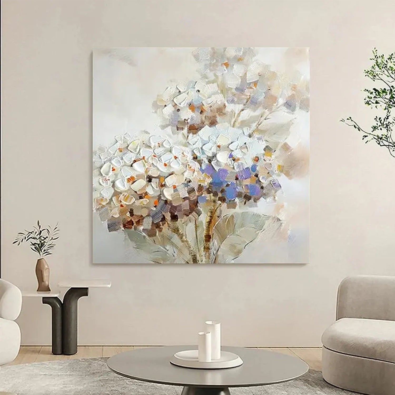 Flower Abstract Textured Wall Art #FP117
