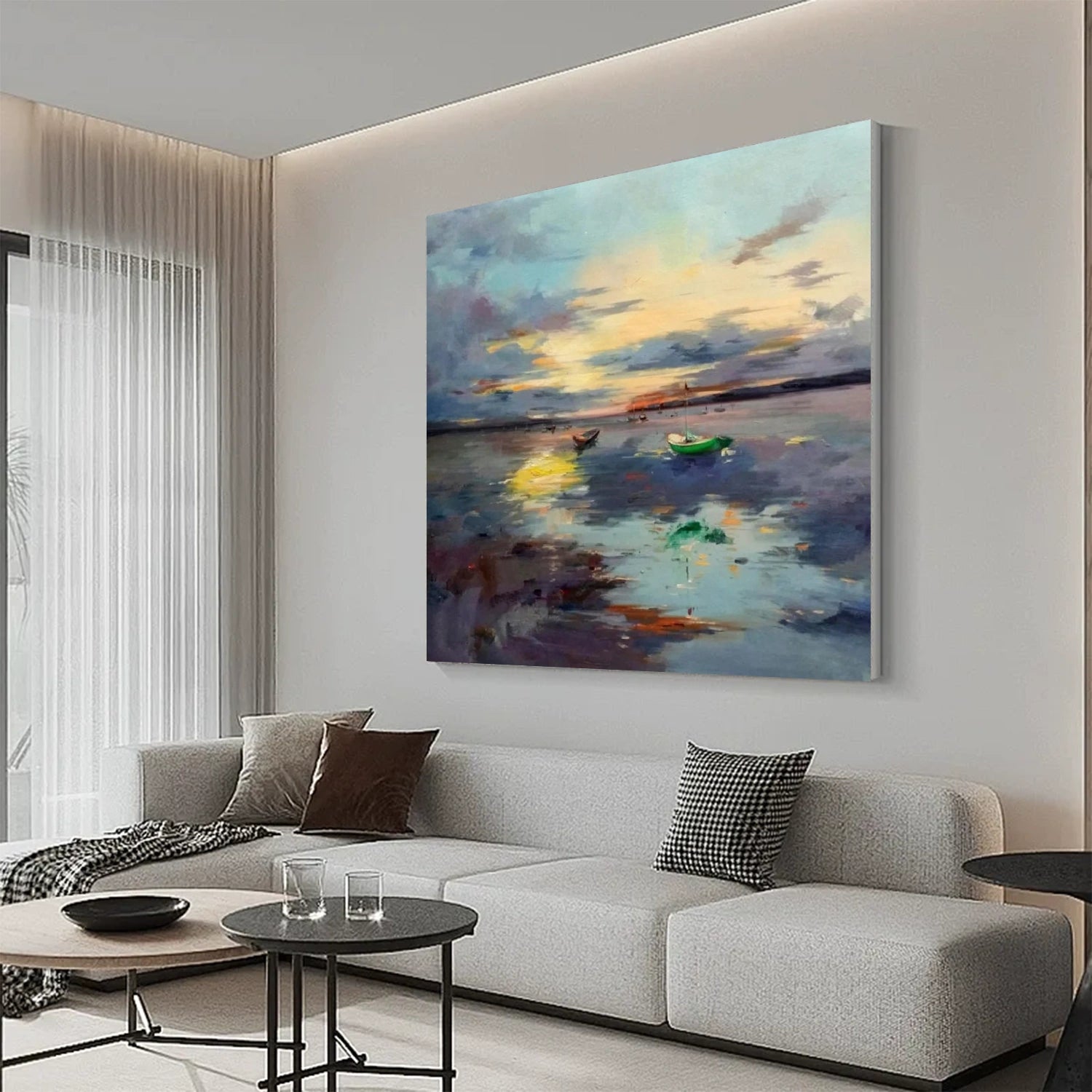 Ocean And Sky Abstract Wall Art #OS072