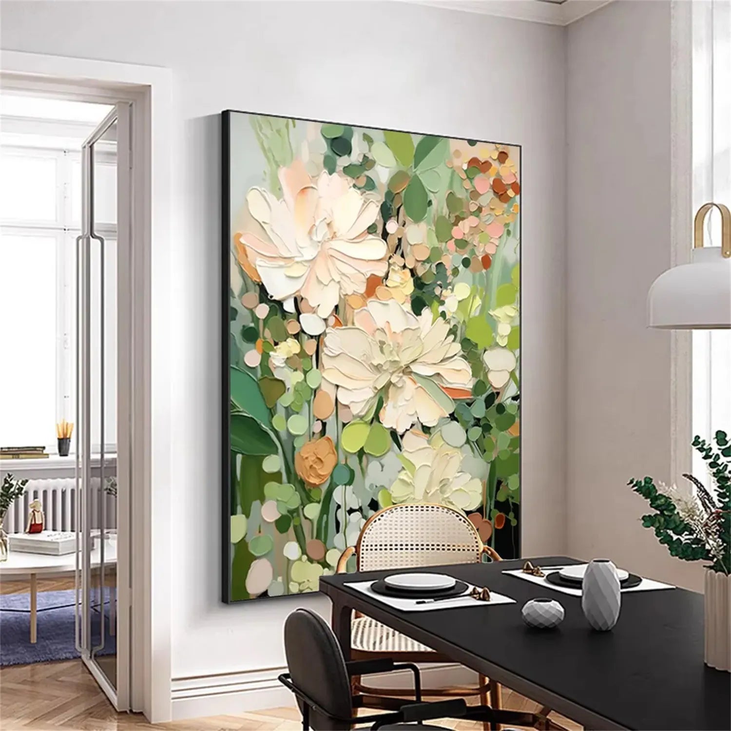 Colorful Flower Textured Painting Canvas #FP014