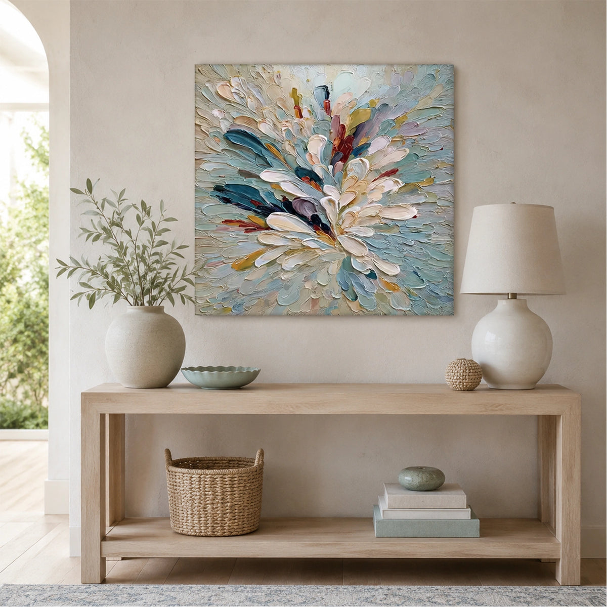 Colorful Flower Abstract Textured Wall Art #FP211
