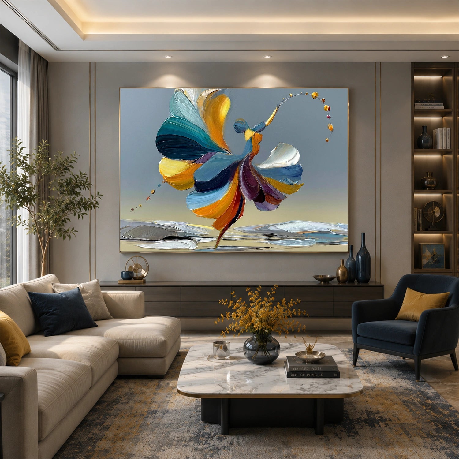 Abstract Portrait Textured Canvas Art #AE149