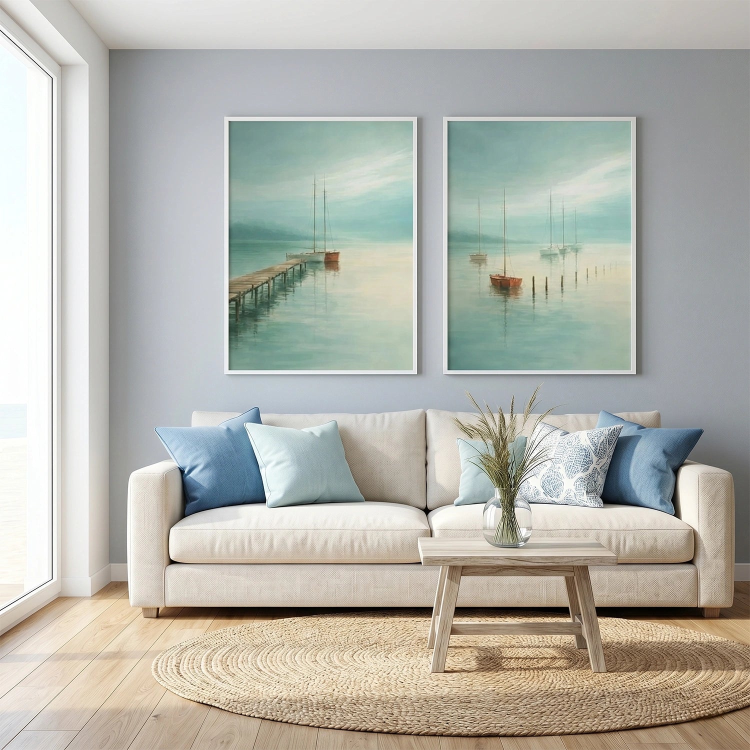 Ocean And Sky Abstract Wall Art Set of 2 #OS162