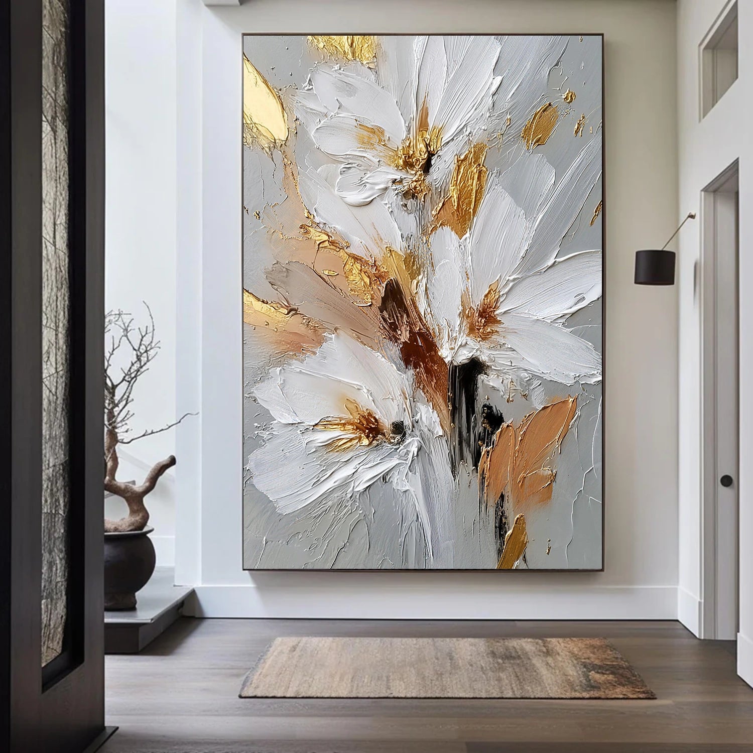 Flower Abstract Textured Wall Art #FP168