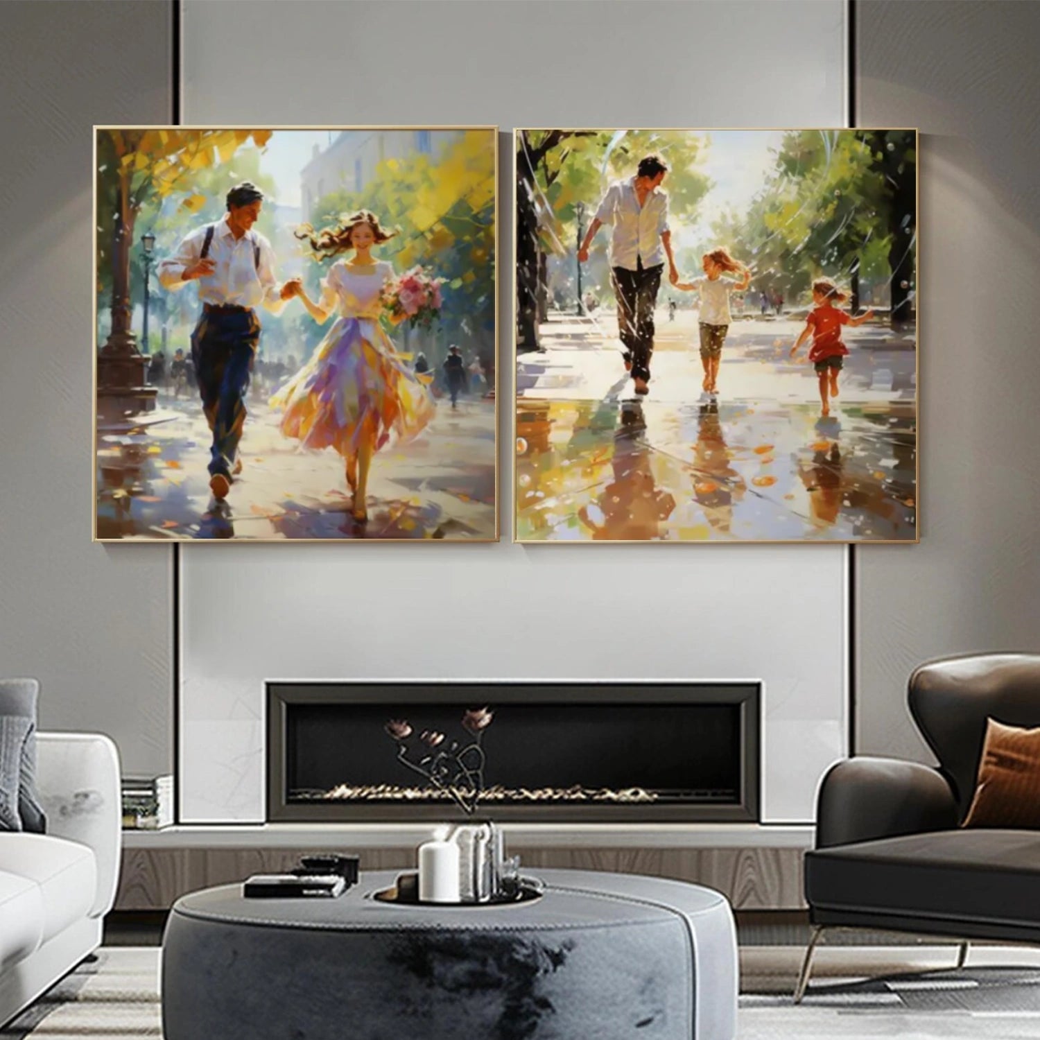 Abstract Portrait Canvas Art Set of 2 #AE051