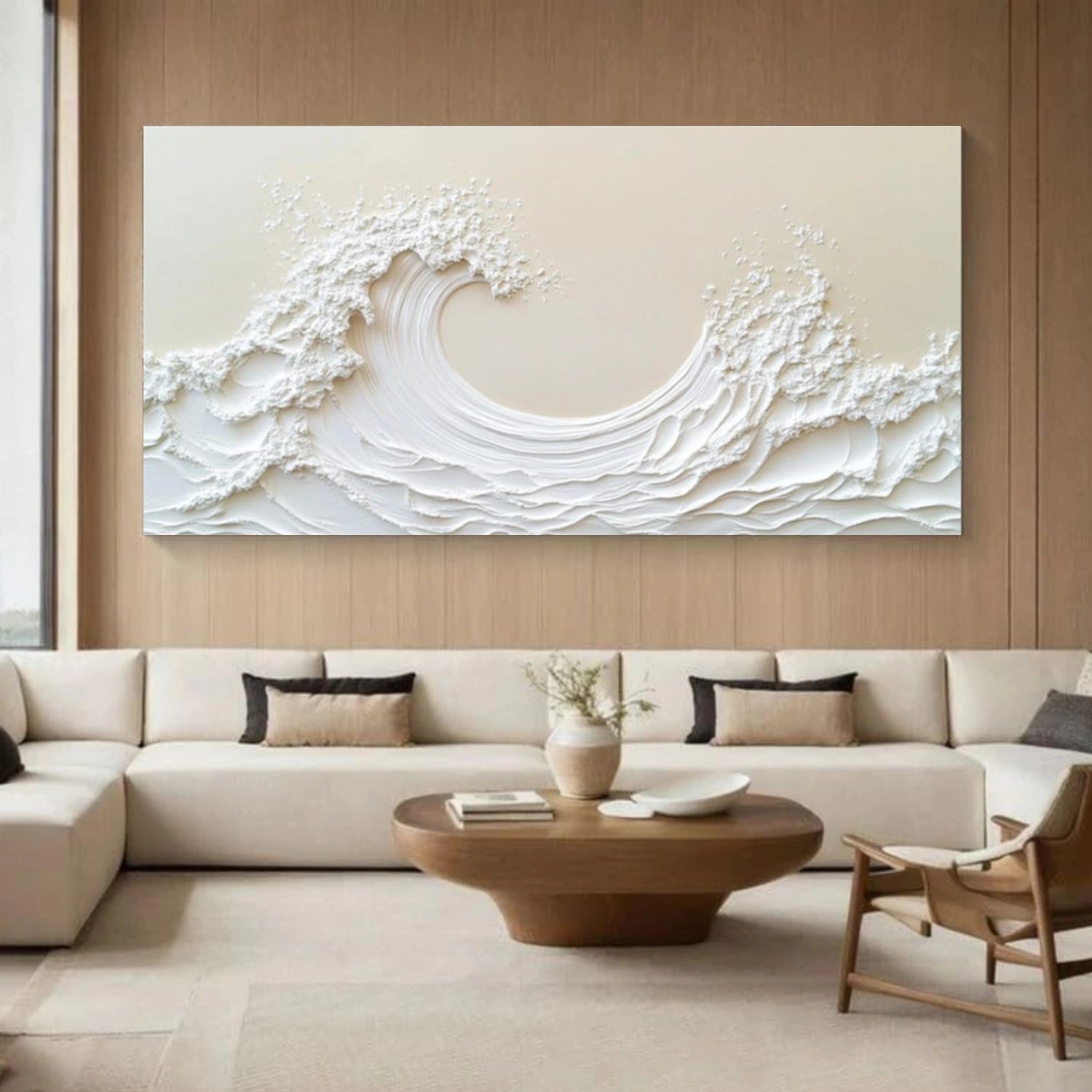 Ocean And Sky Minimalist Textured Wall Art #OS142