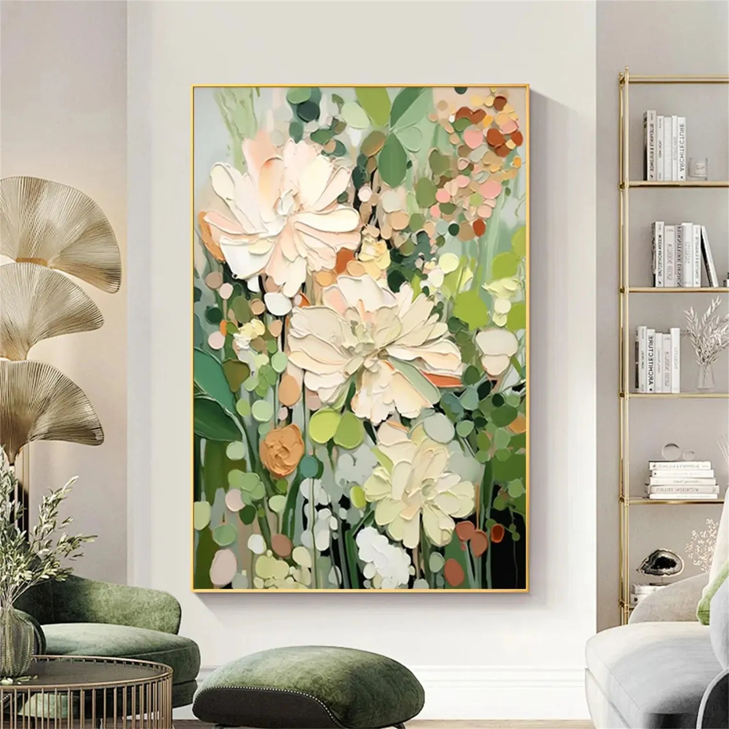 Colorful Flower Textured Painting Canvas #FP014