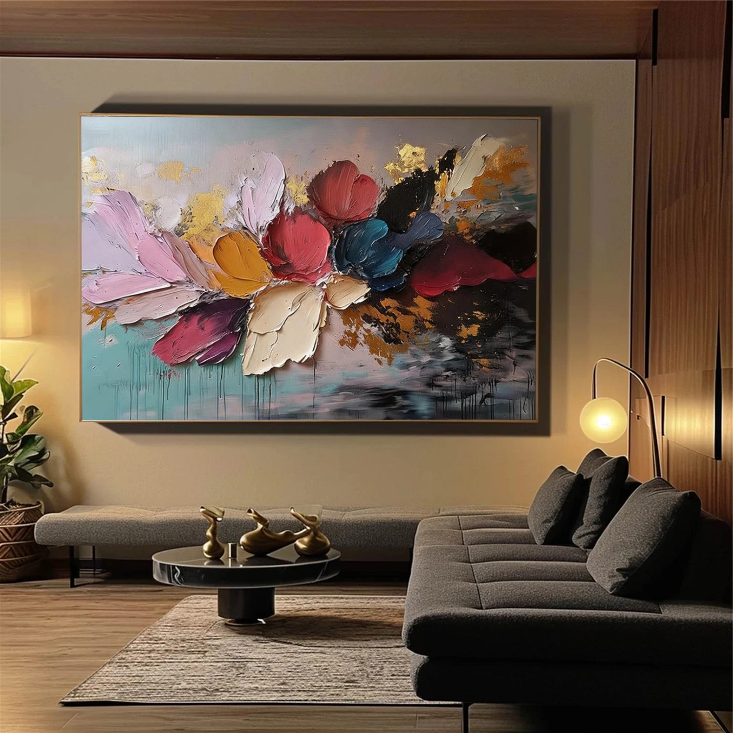 Flower Abstract Textured Wall Art #FP191