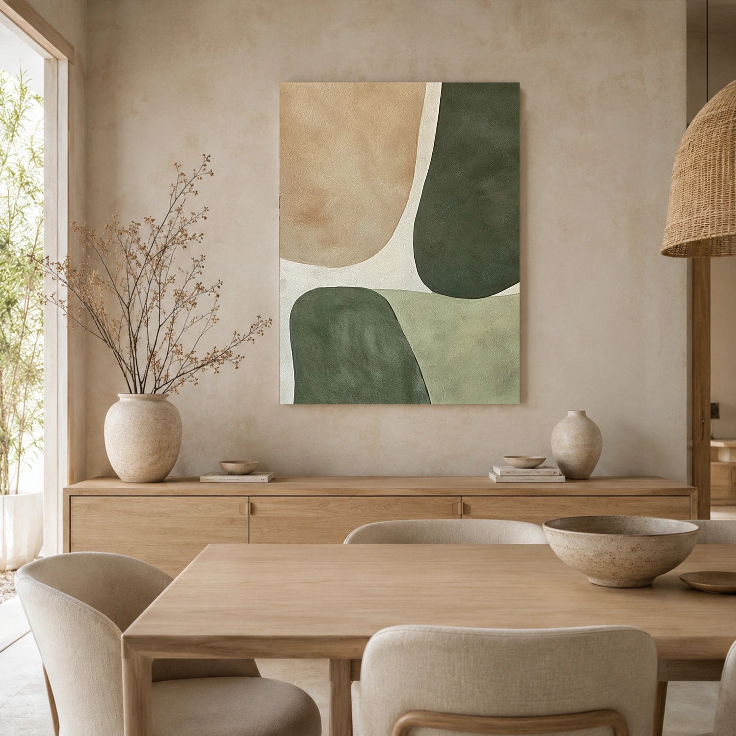 Green Minimalist Canvas Art #MT217