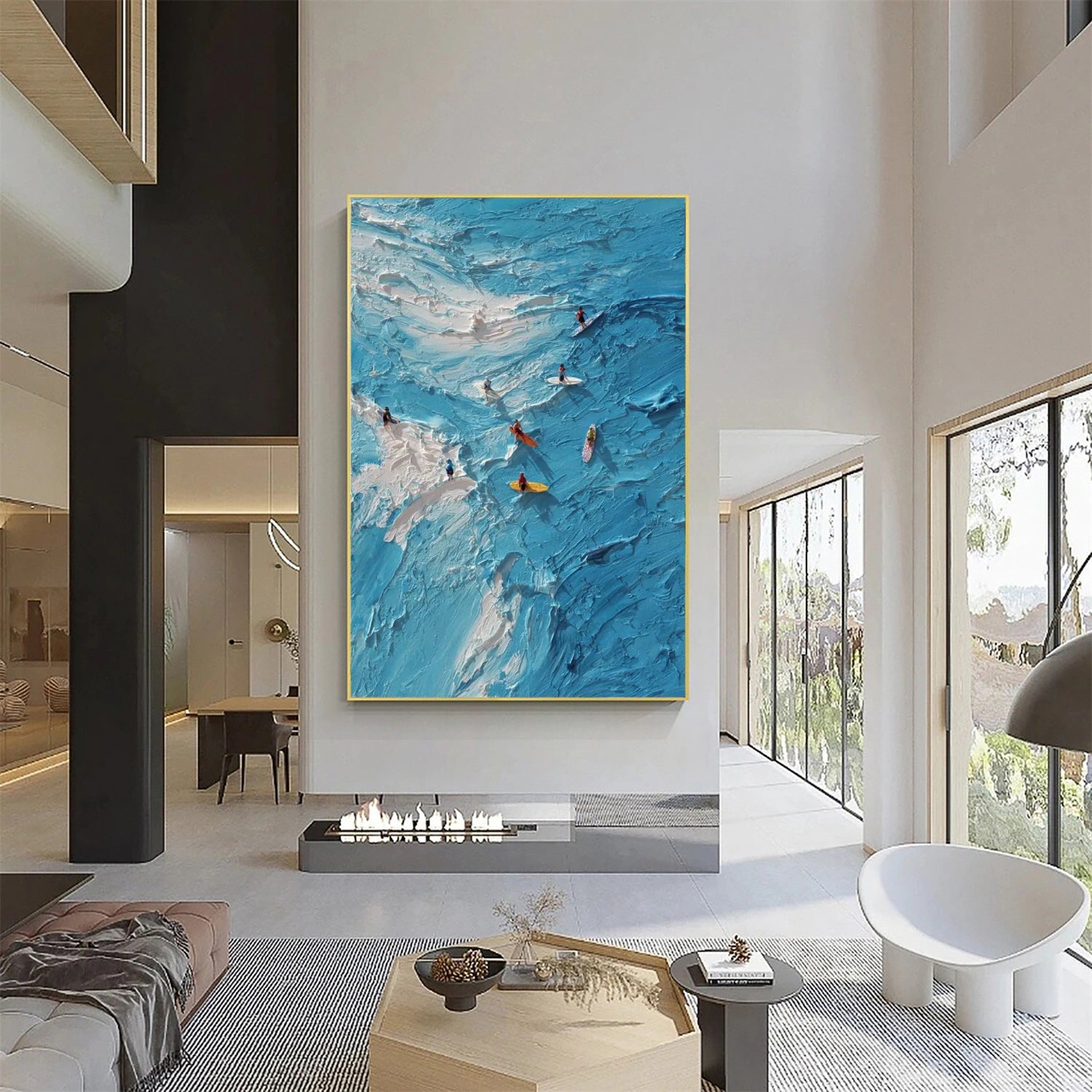 Surfing Sport Textured Wall Art #MS013