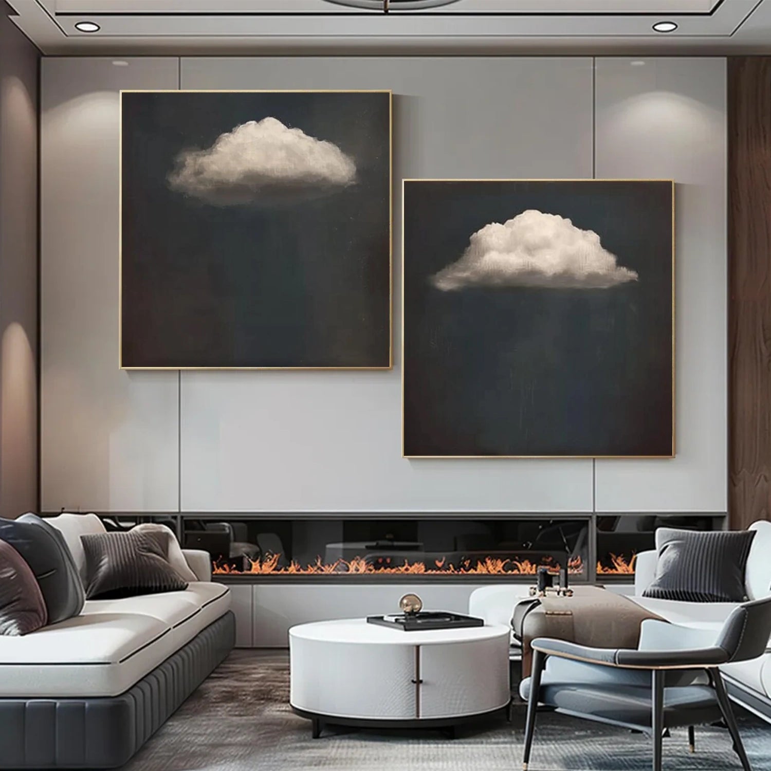 Ocean And Sky Abstract Wall Art Set of 2 #OS086