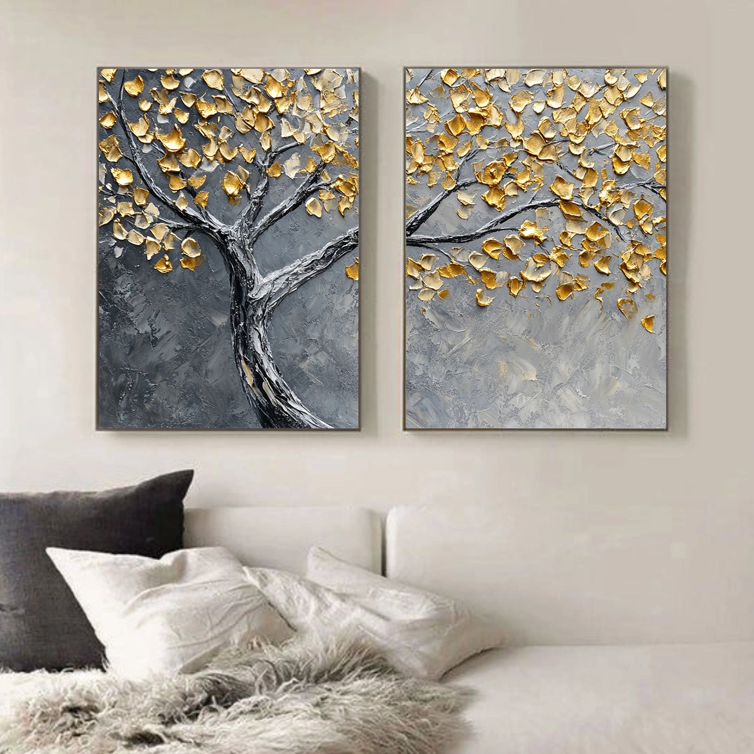 Tree Abstract Textured Wall Art Set of 2 #TP063