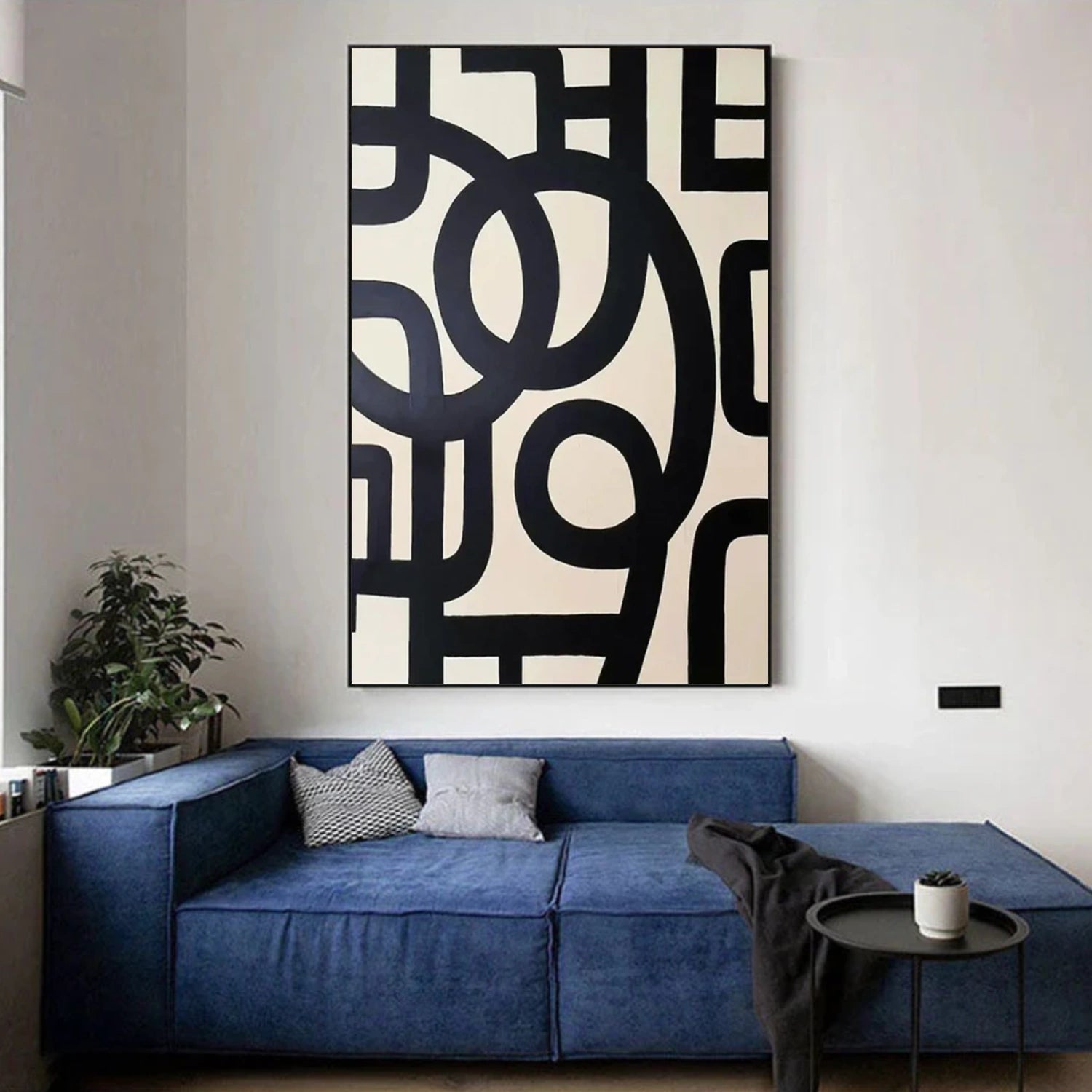 Black and Beige Minimalist Canvas Art #MT184