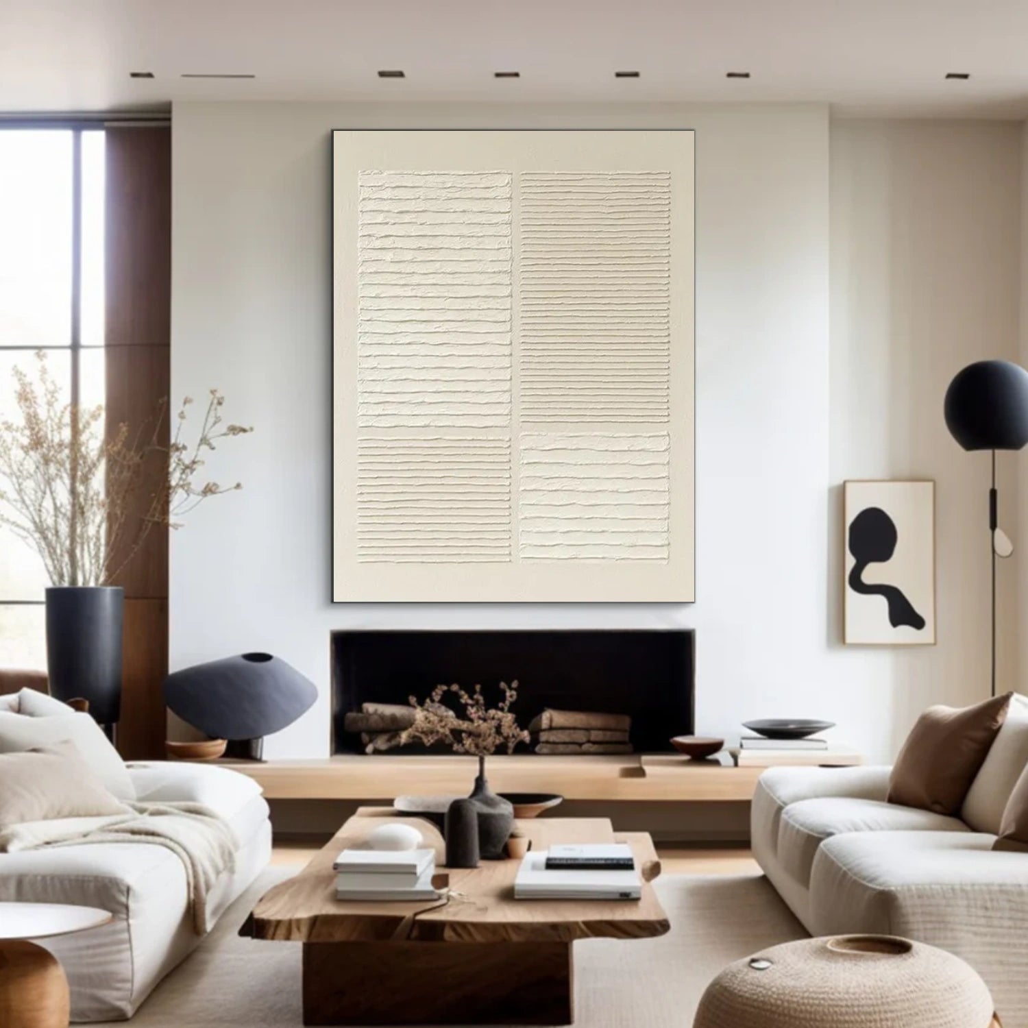 Beige Minimalist Textured Canvas Art #MT191