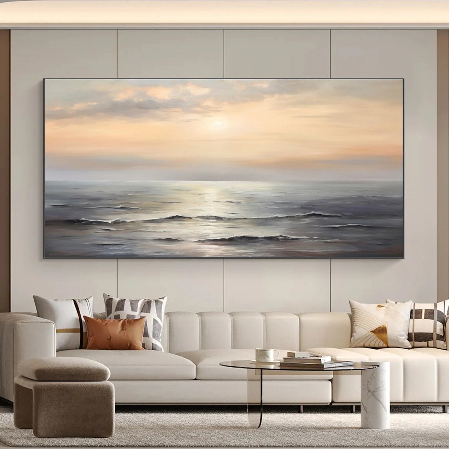 Ocean And Sky Abstract Wall Art #OS083