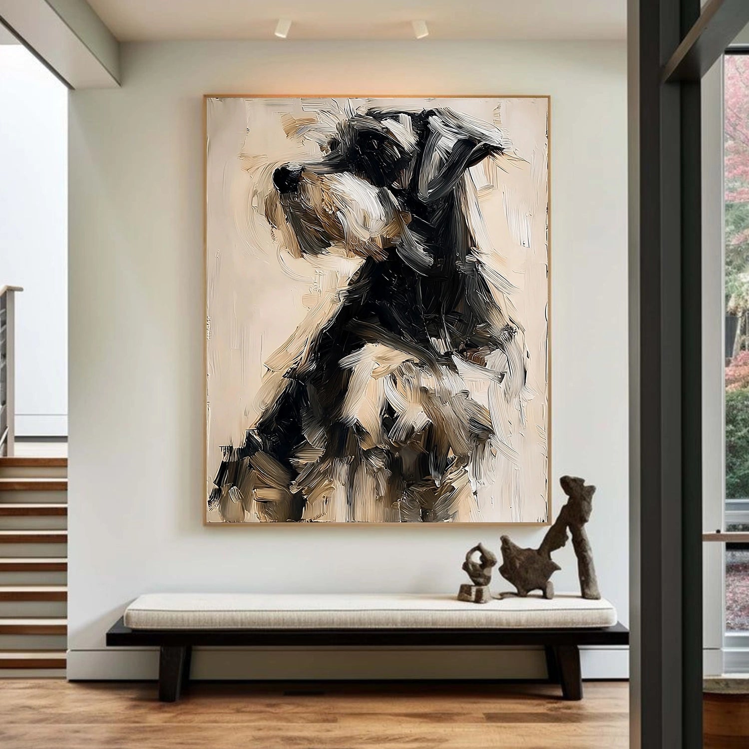 Abstract Animal Dog Textured Wall Art #AC101
