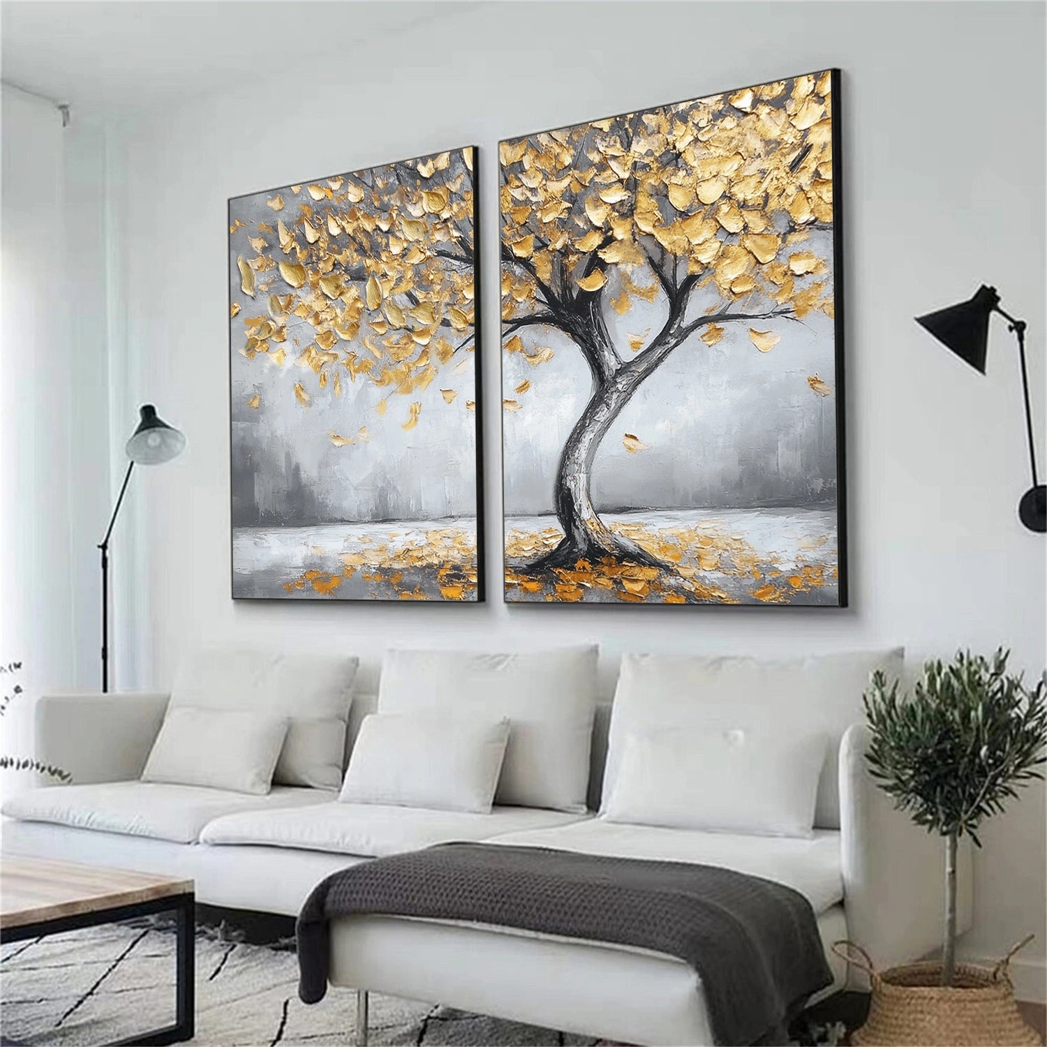 Tree Abstract Textured Wall Art Set of 2 #TP064
