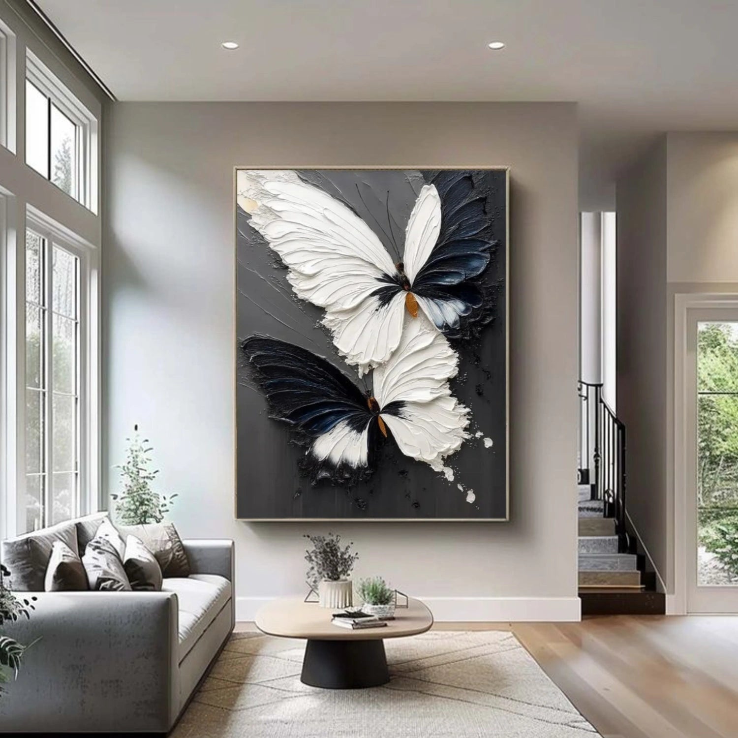 Abstract Animal Butterfly Textured Wall Art #AC116