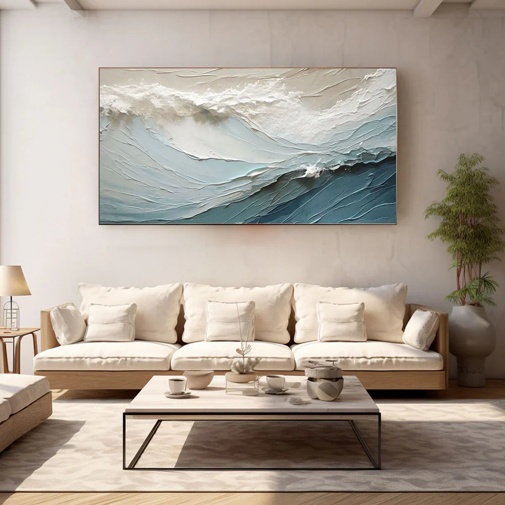 Colorful Ocean And Sky Textured Painting Canvas #OS013