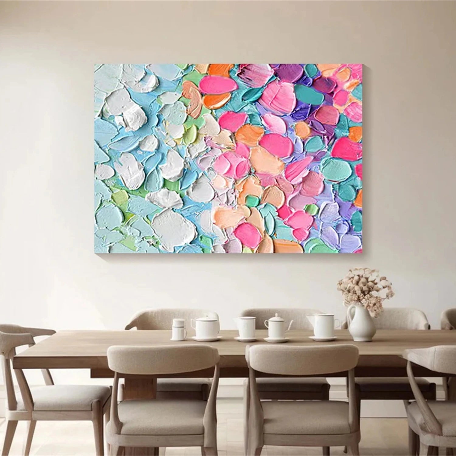 Colorful Abstract Textured Painting Canvas #AT075