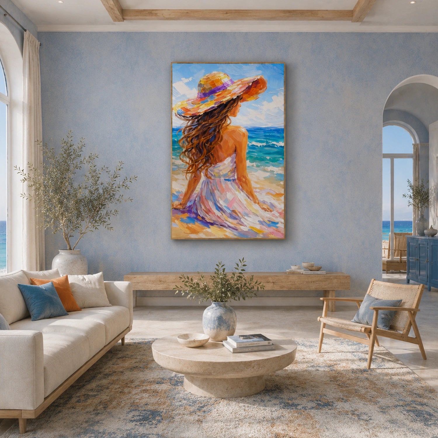 Abstract Portrait Textured Canvas Art #AE155