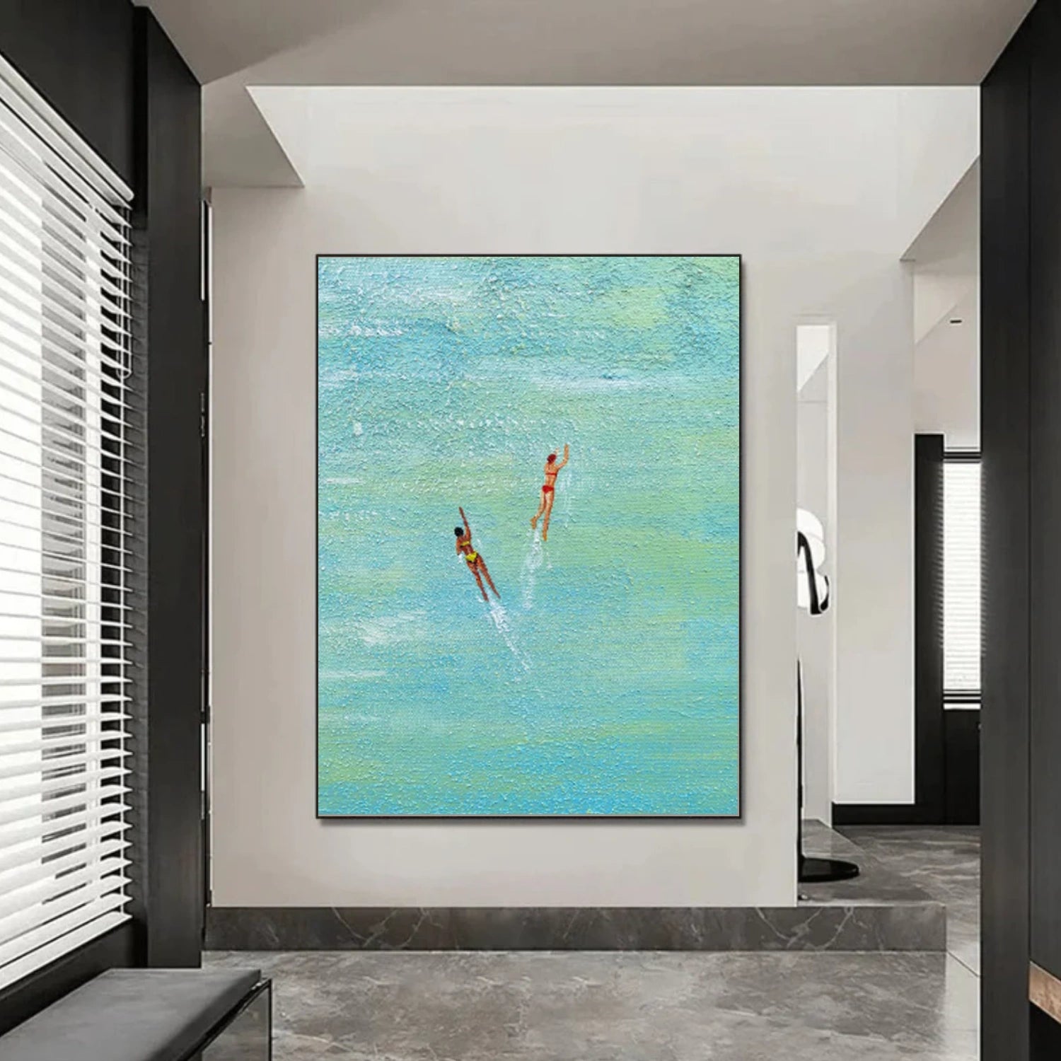 Swimming Sport Textured Wall Art #MS095
