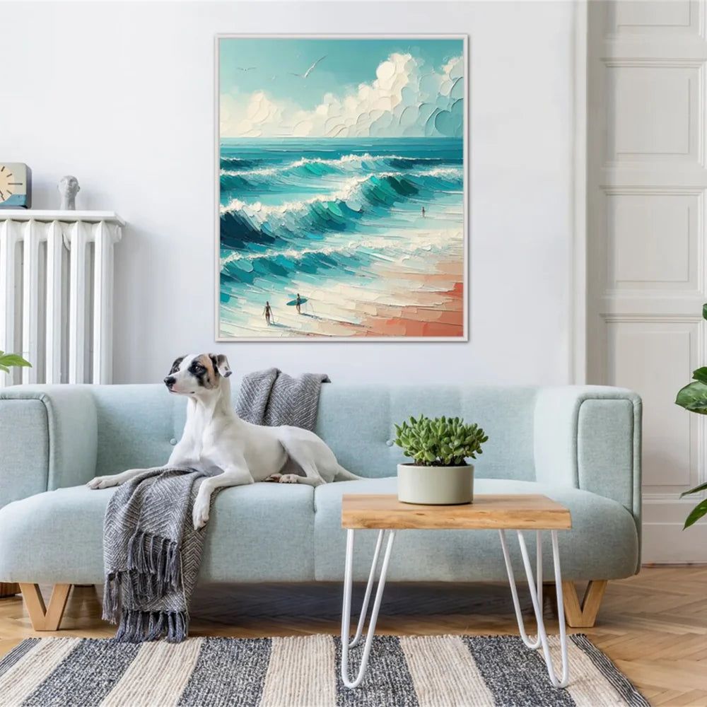 Surfing Sport Textured Wall Art #MS035
