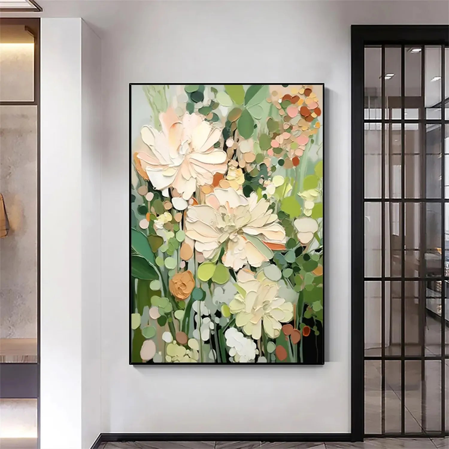 Colorful Flower Textured Painting Canvas #FP014