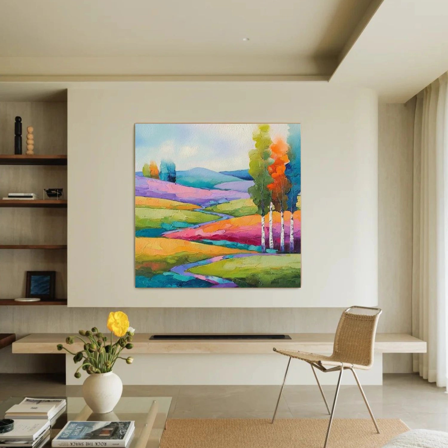 Colorful Abstract Mountain Canvas Art #MO043