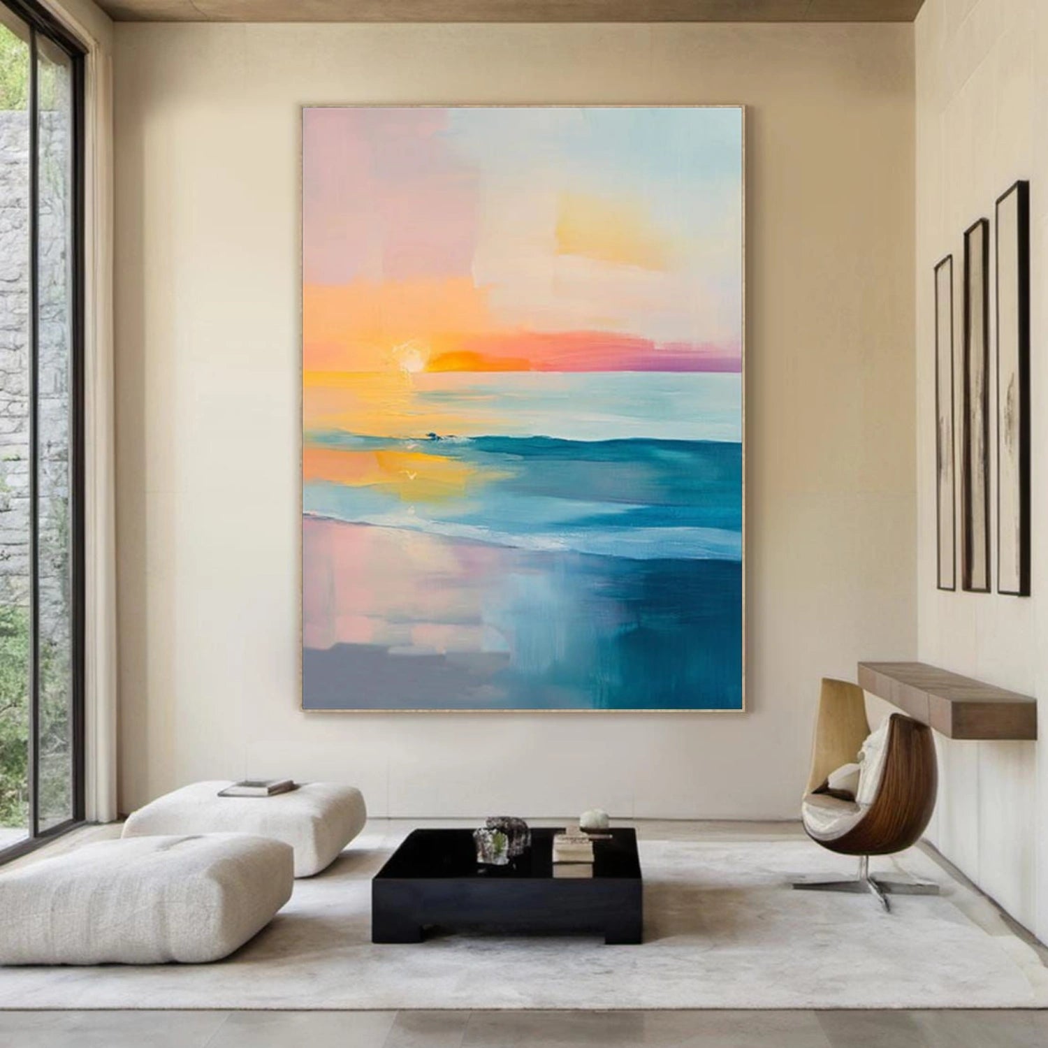 Colorful Ocean And Sky Abstract Wall Art #OS126