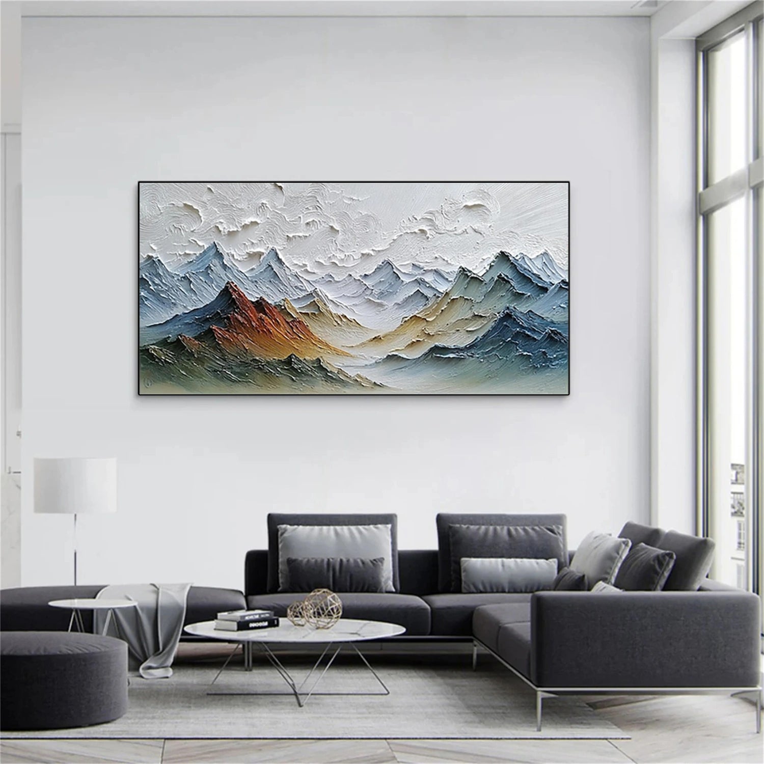 Abstract Mountain Textured Canvas Art #MO039