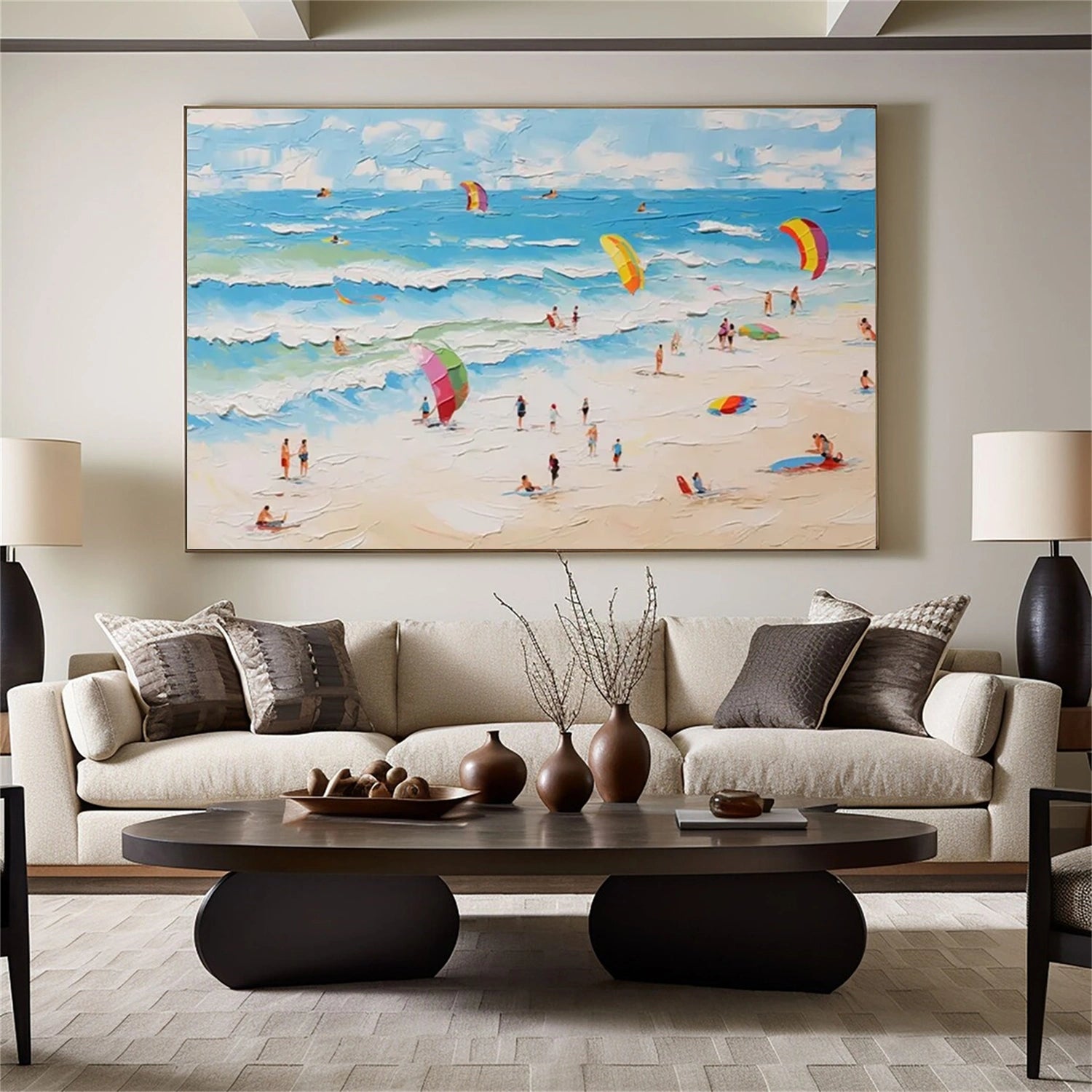 Ocean And Sky Abstract Textured  Wall Art #OS059