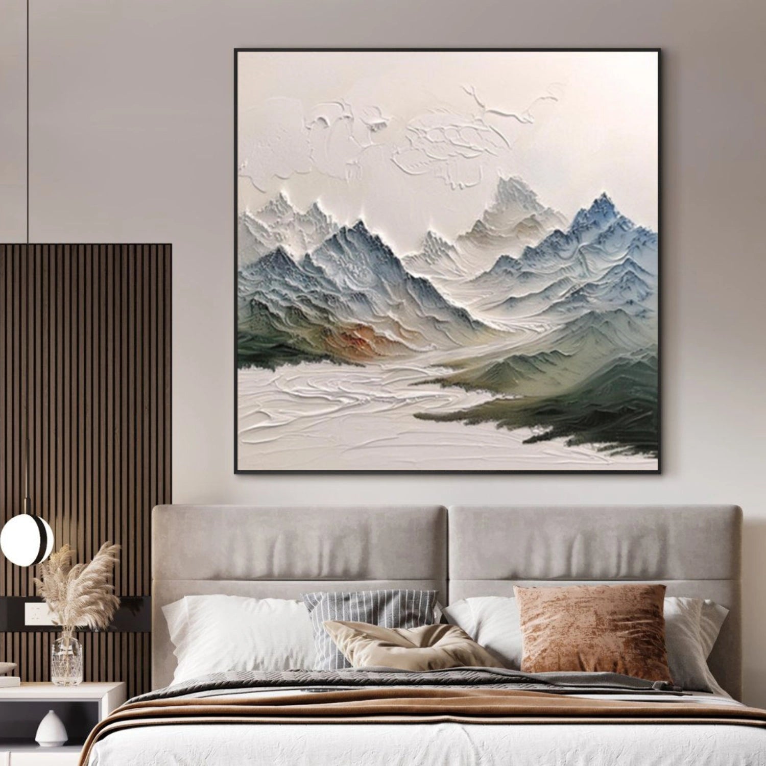Colorful Abstract Mountain Textured Canvas Art #MO042