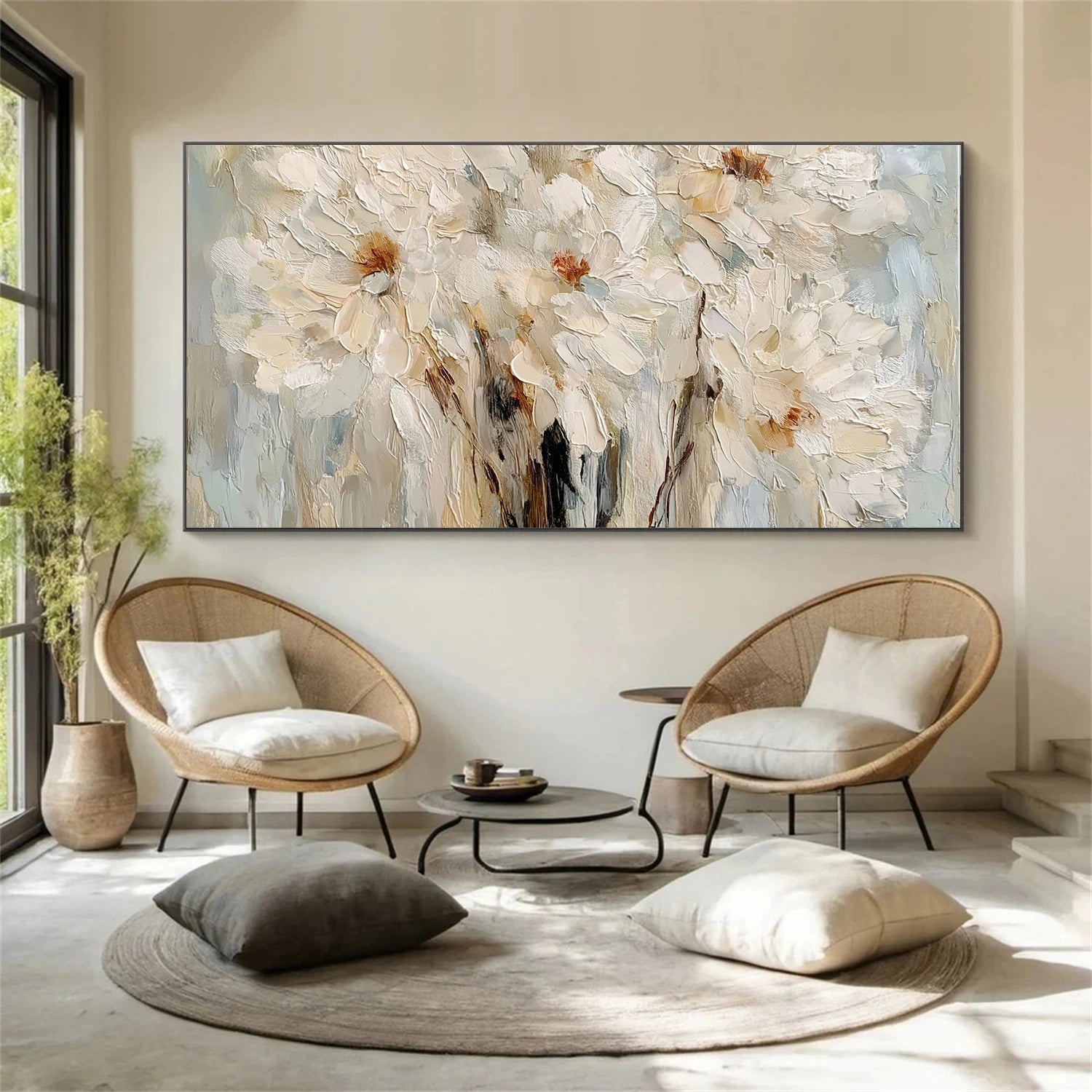 Flower Abstract Textured Wall Art #FP175