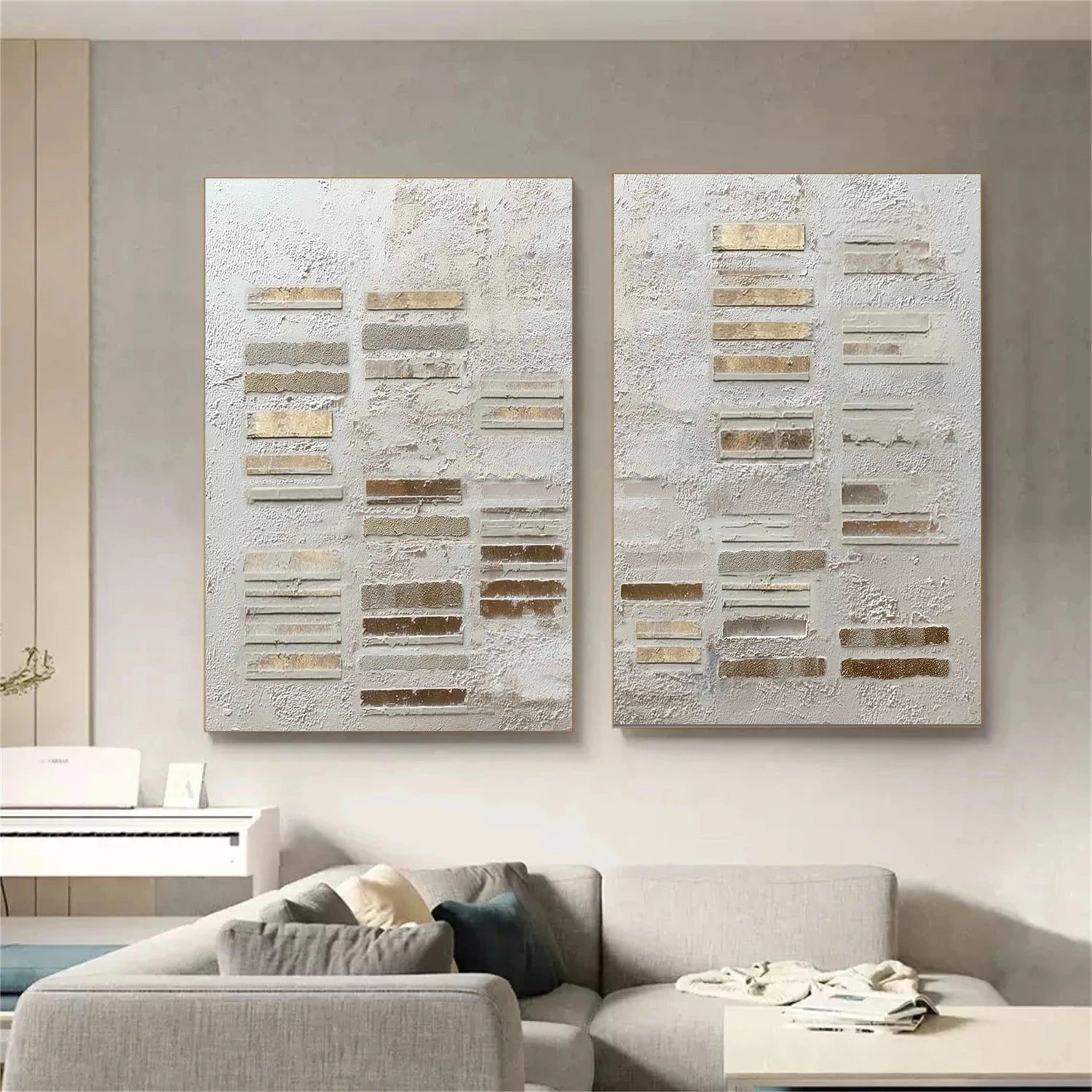Wabi Sabi Textured Canvas Art Set of 2 #WS102